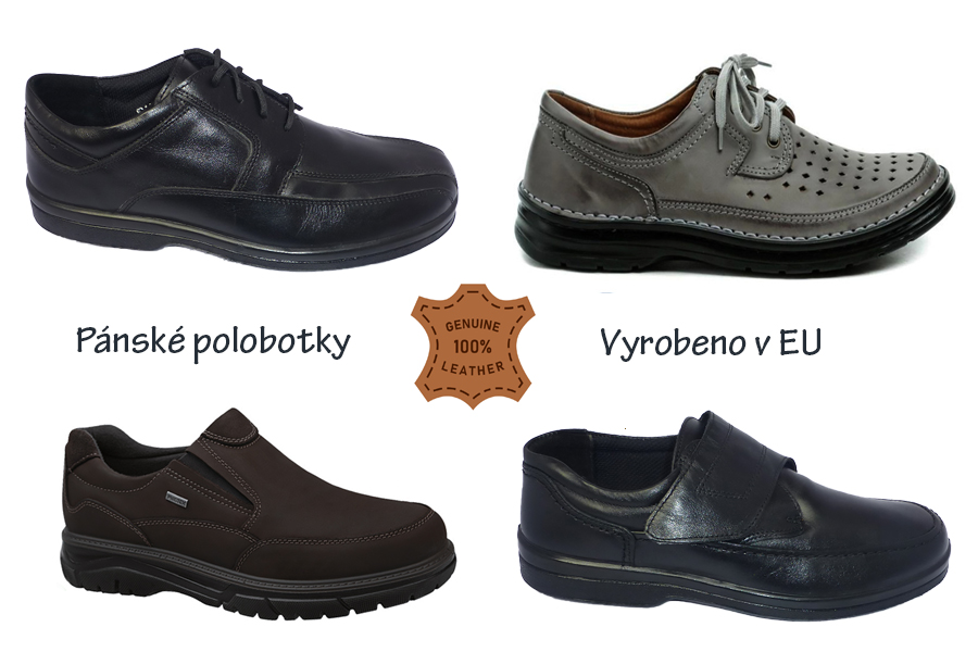 Pánská kožená obuv širší střihy