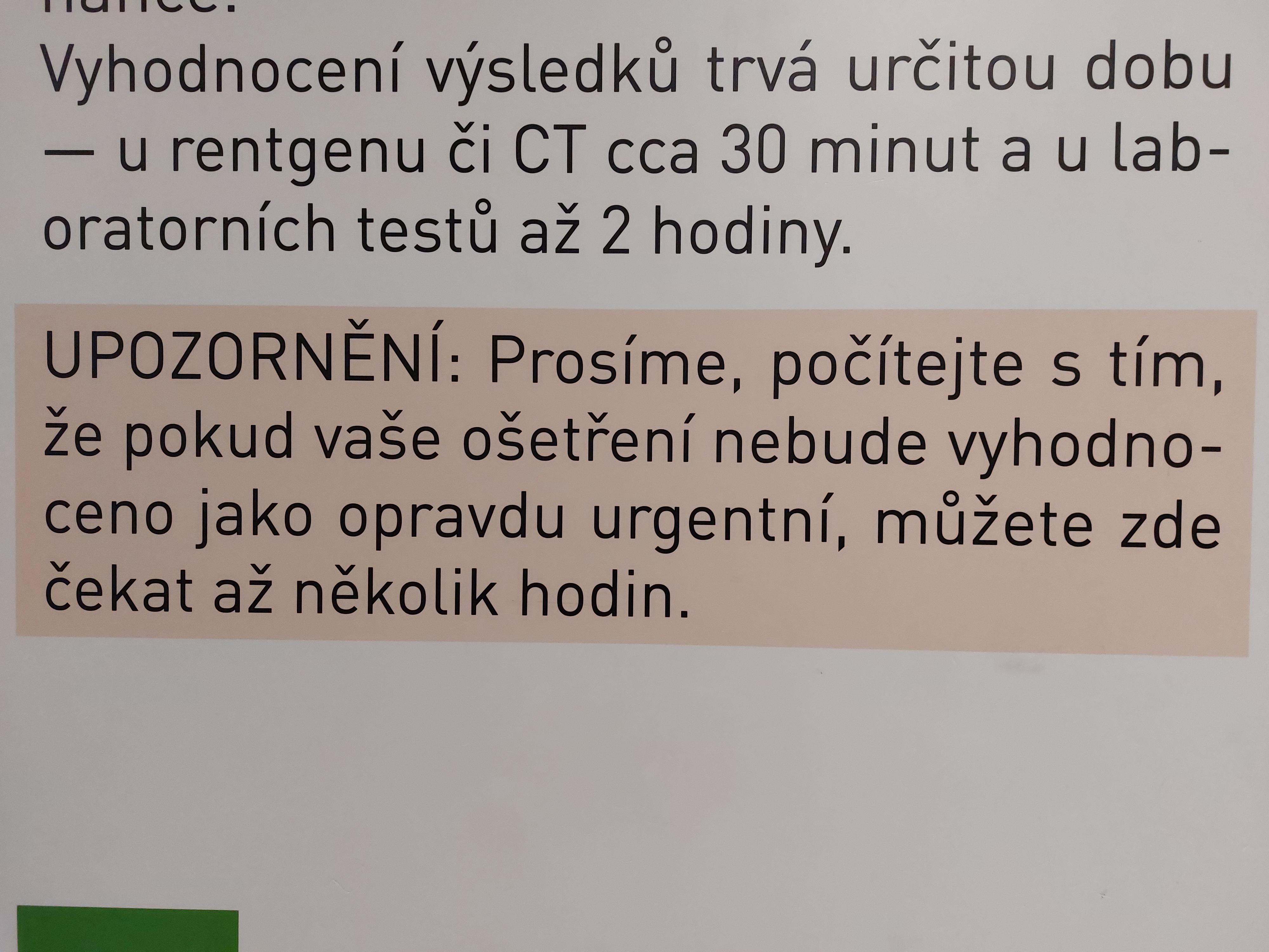 Oddělení urgentního příjmu dospělých FNMH, pracoviště Motol foto 2