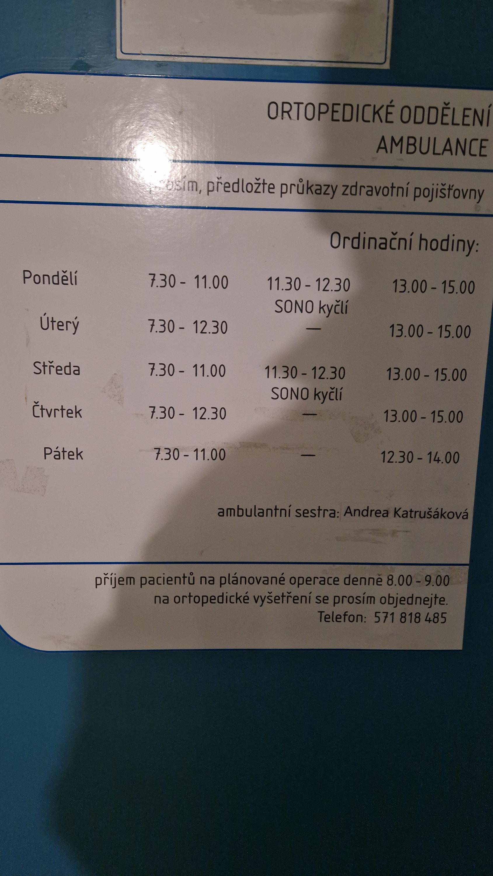 Ortopedická ambulance - Vsetínská nemocnice foto 2