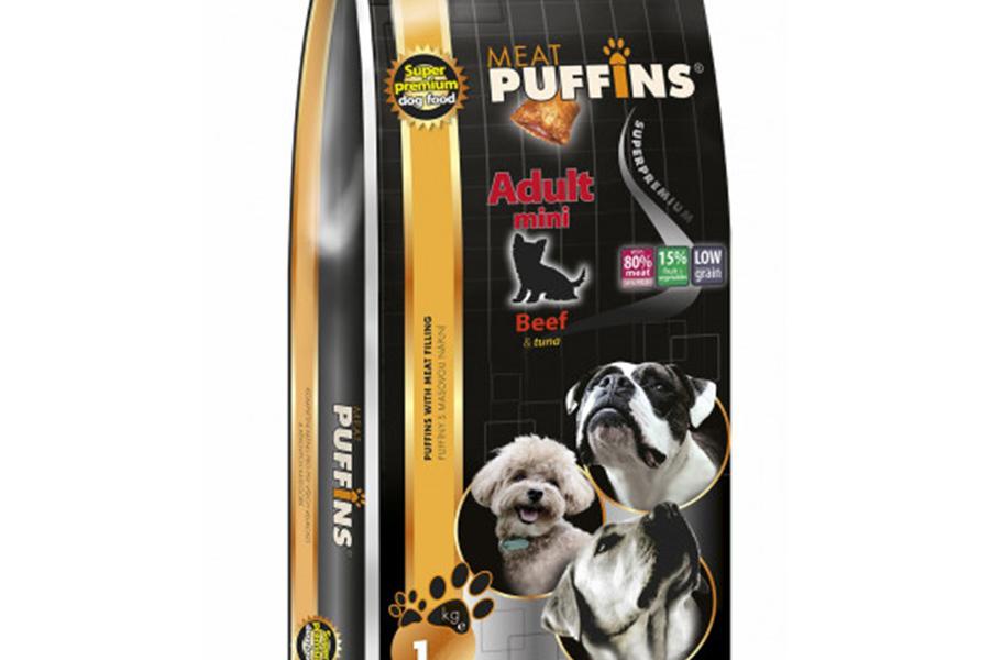 PUFFINS ADULT MINI BEEF S MASOVOU NÁPLNÍ 1 kg
