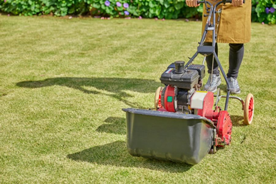 Jarní údržba trávníku