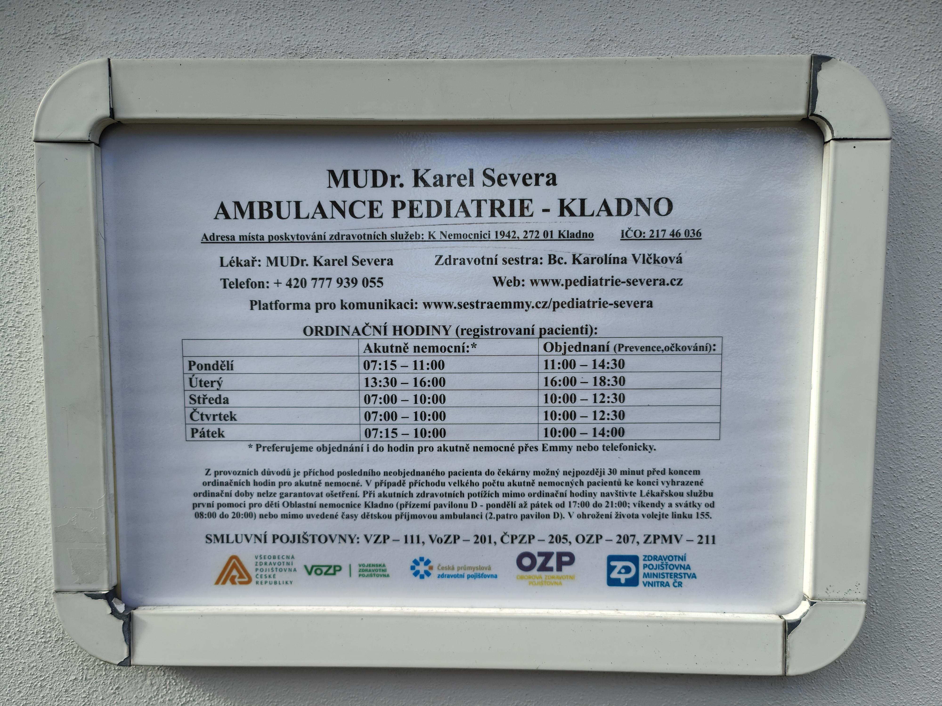 MUDr. Karel Severa - ambulance pediatrie foto 1