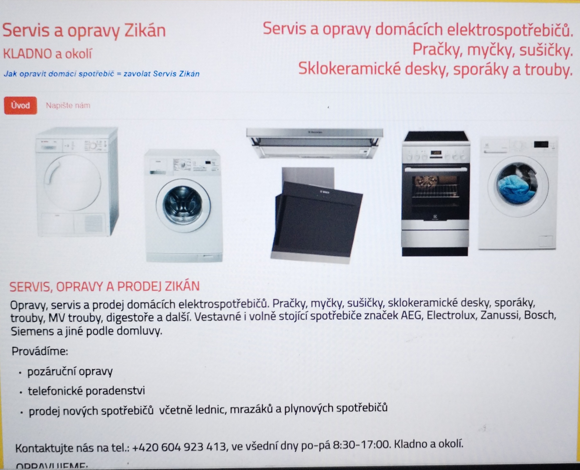 Servis, opravy a prodej Zikán