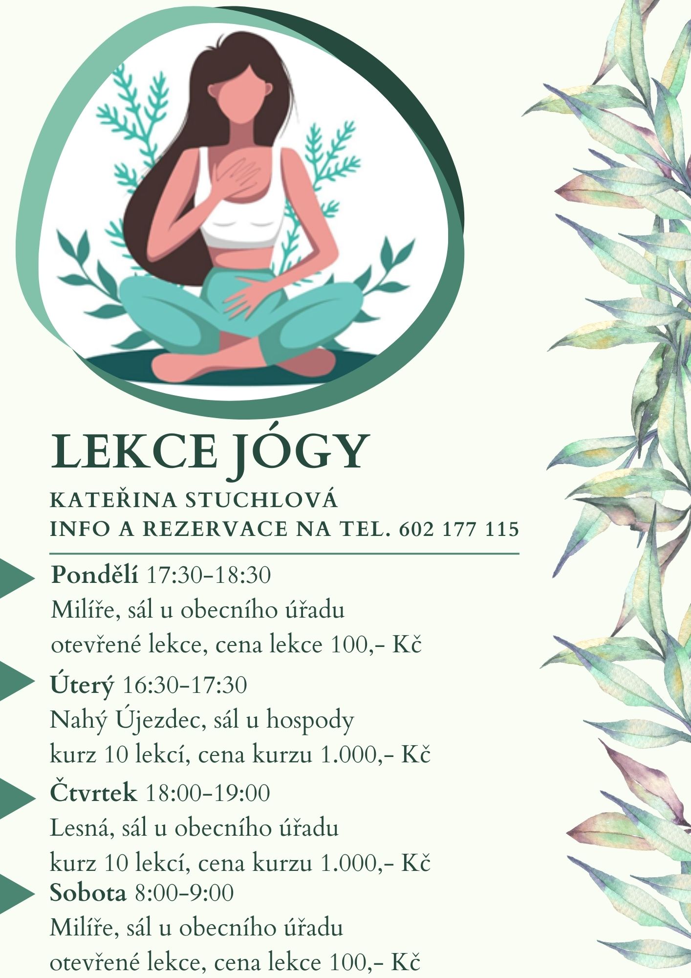 Lekce jógy Kateřina Stuchlová foto 2