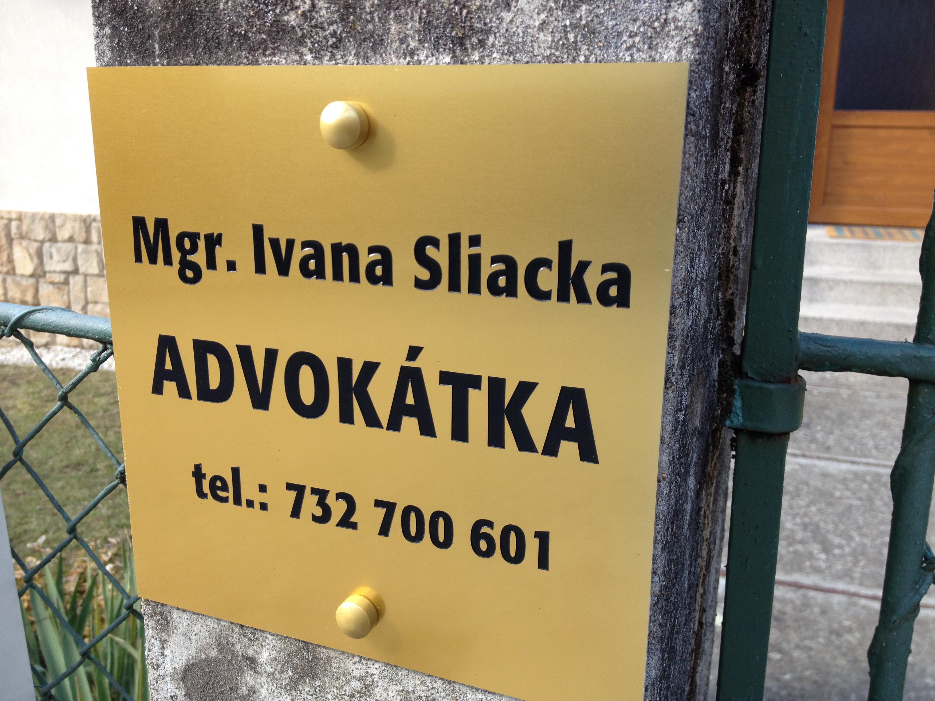 Mgr. IVANA SLIACKA, advokátka foto 2