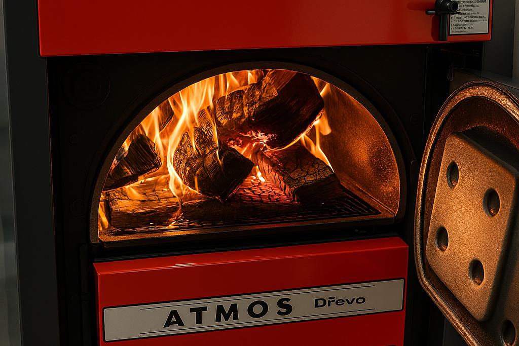 Kotel na dřevo s odtahovým ventilátorem ATMOS