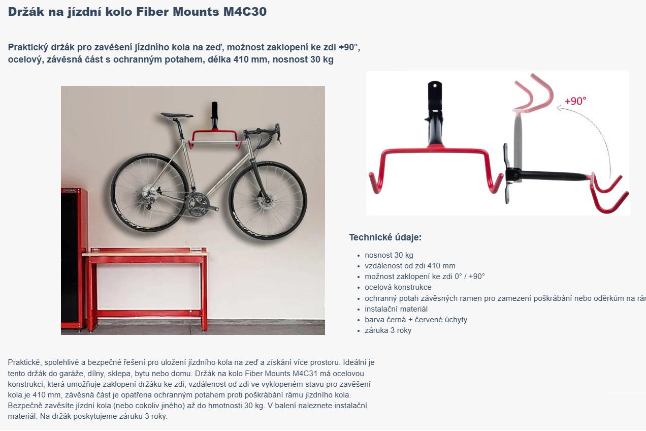 Nástěnný držák na kola do 30kg Fiber Mounts M4C30