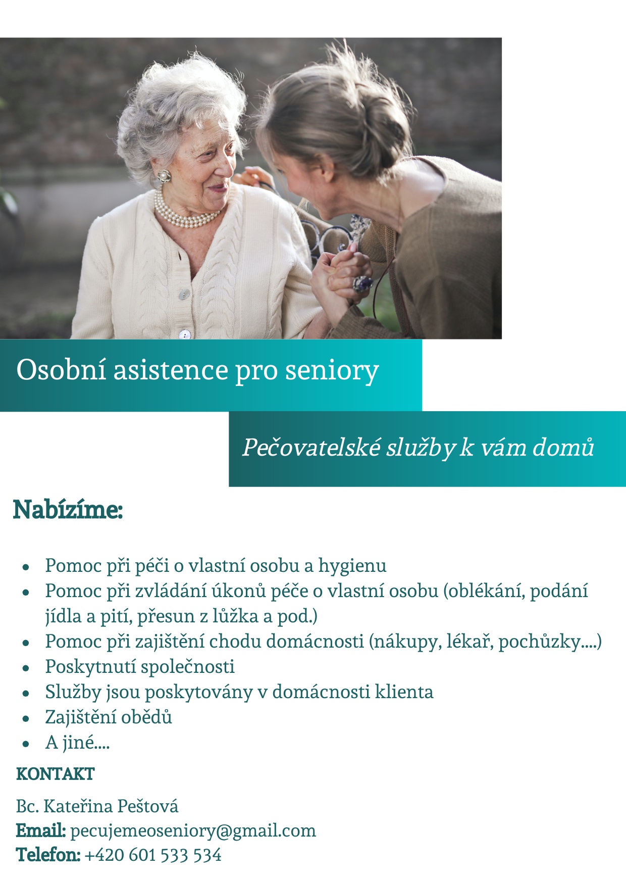 Domácí péče pro seniory - Bc. Kateřina Peštová foto 1