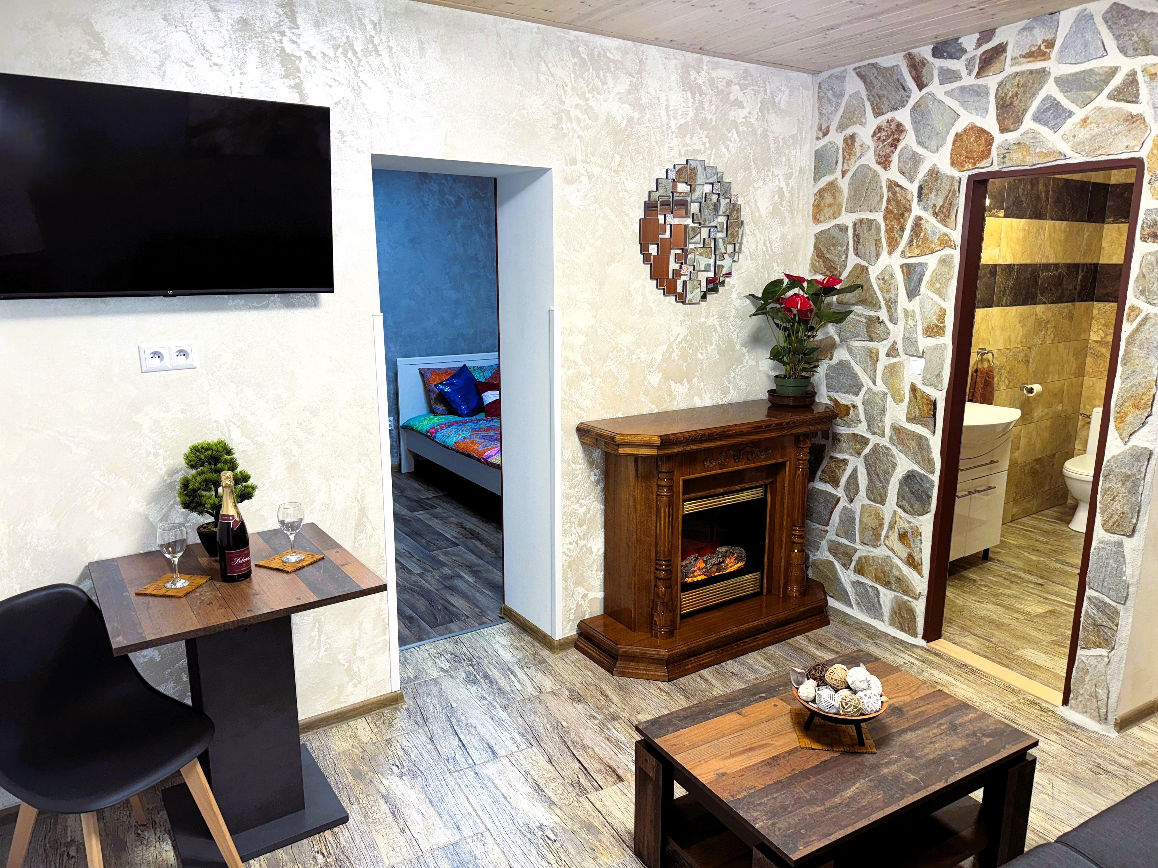 Ubytování v luxusním apartmá s krbem