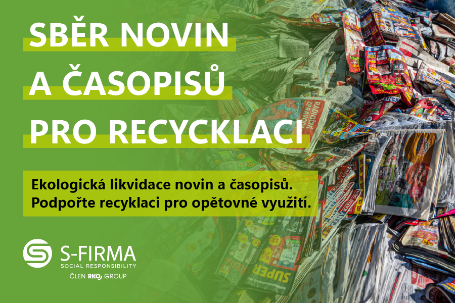 Sběr novin a časopisů pro recyklaci