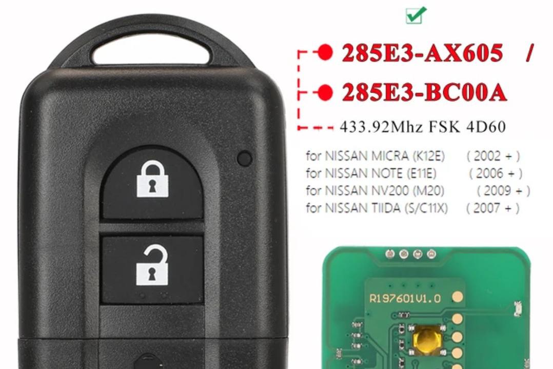 Klíč pro Nissan Micra, Qashqai, Pathfinder, NV200