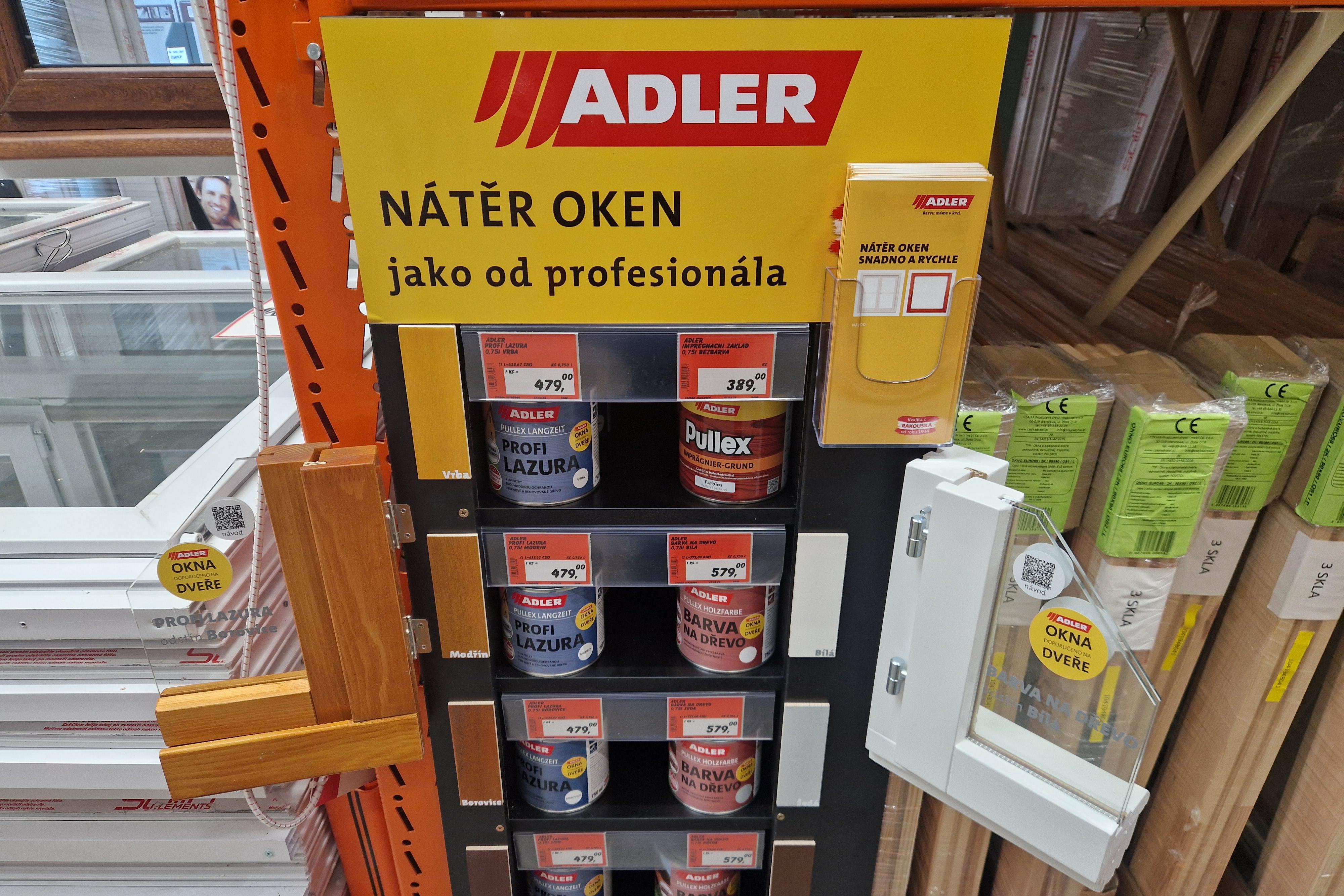 Nátěry na dřevo ADLER v prodejnách BAUHAUS