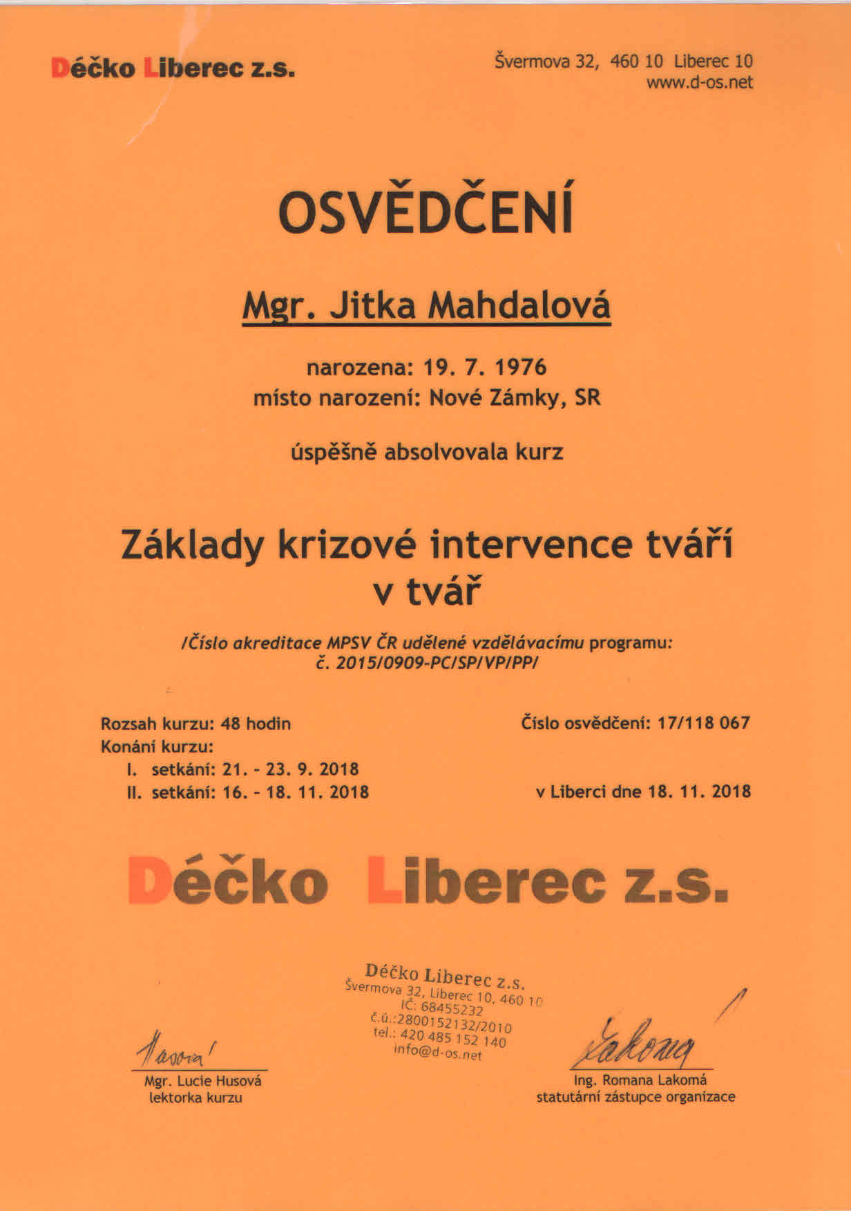 Psycholožka a psychoterapeutka Jitka Mahdalová foto 5