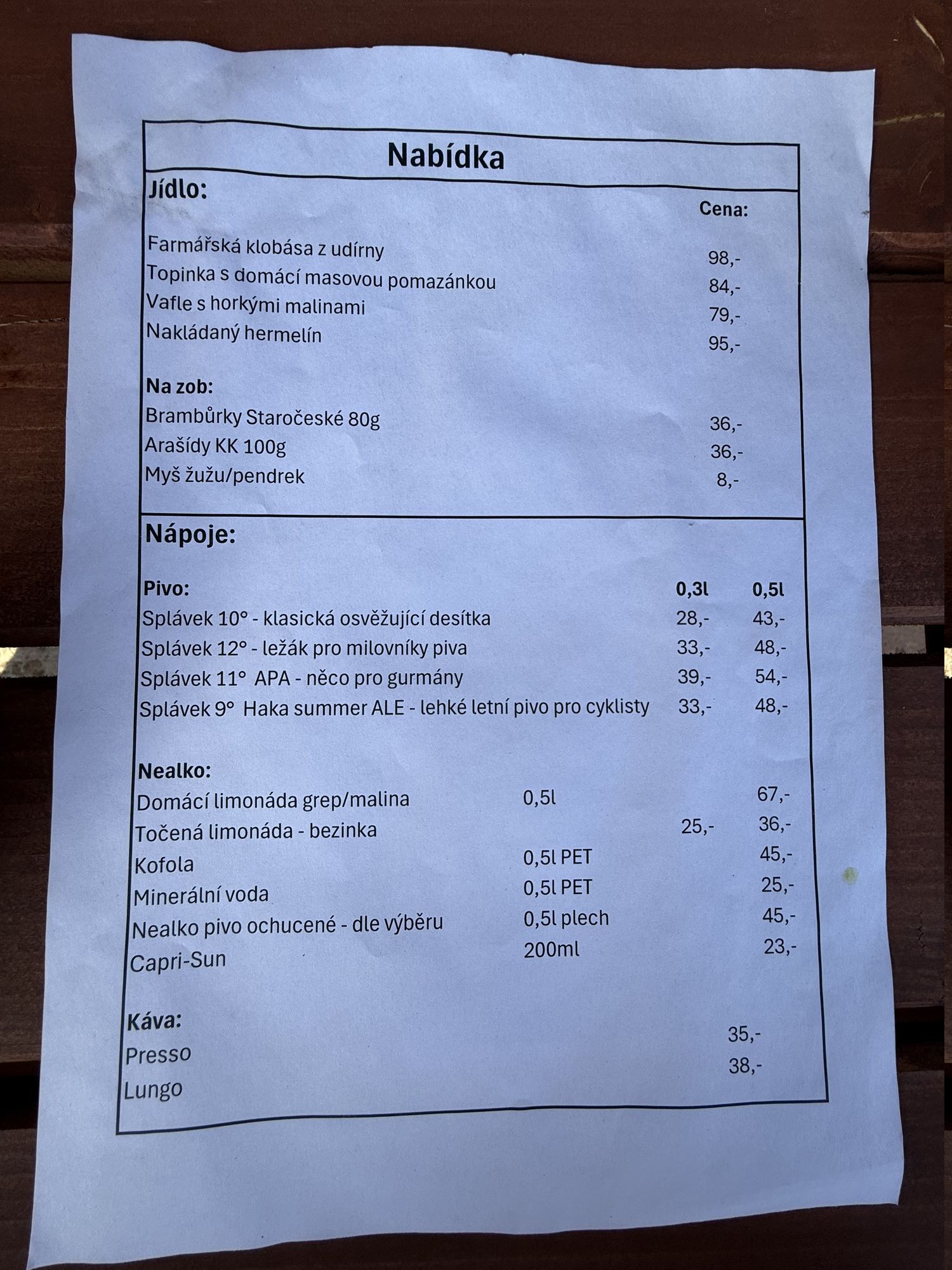 Občerstvení u Vlka