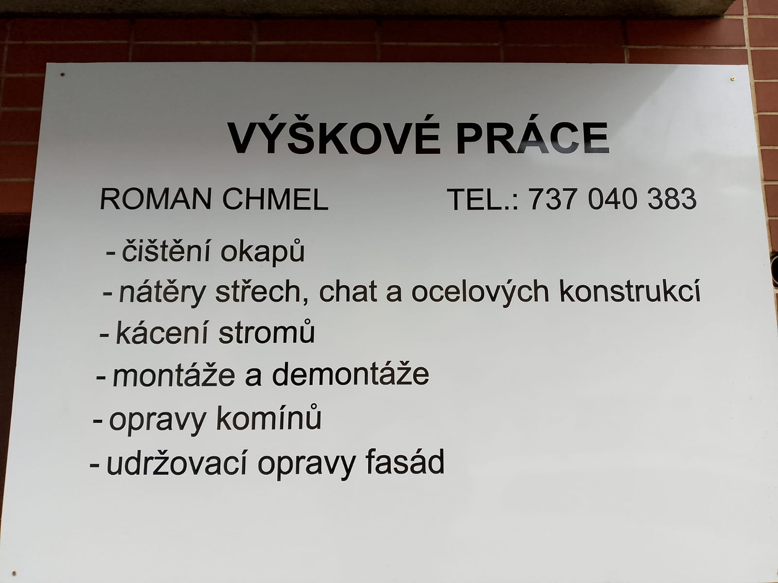 Výškové práce Roman Chmel foto 5