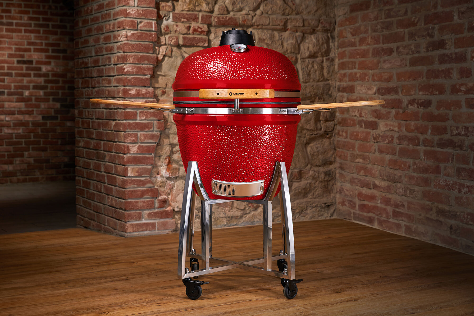 Červený keramický gril MAMUT ve zvýhodněném SETU