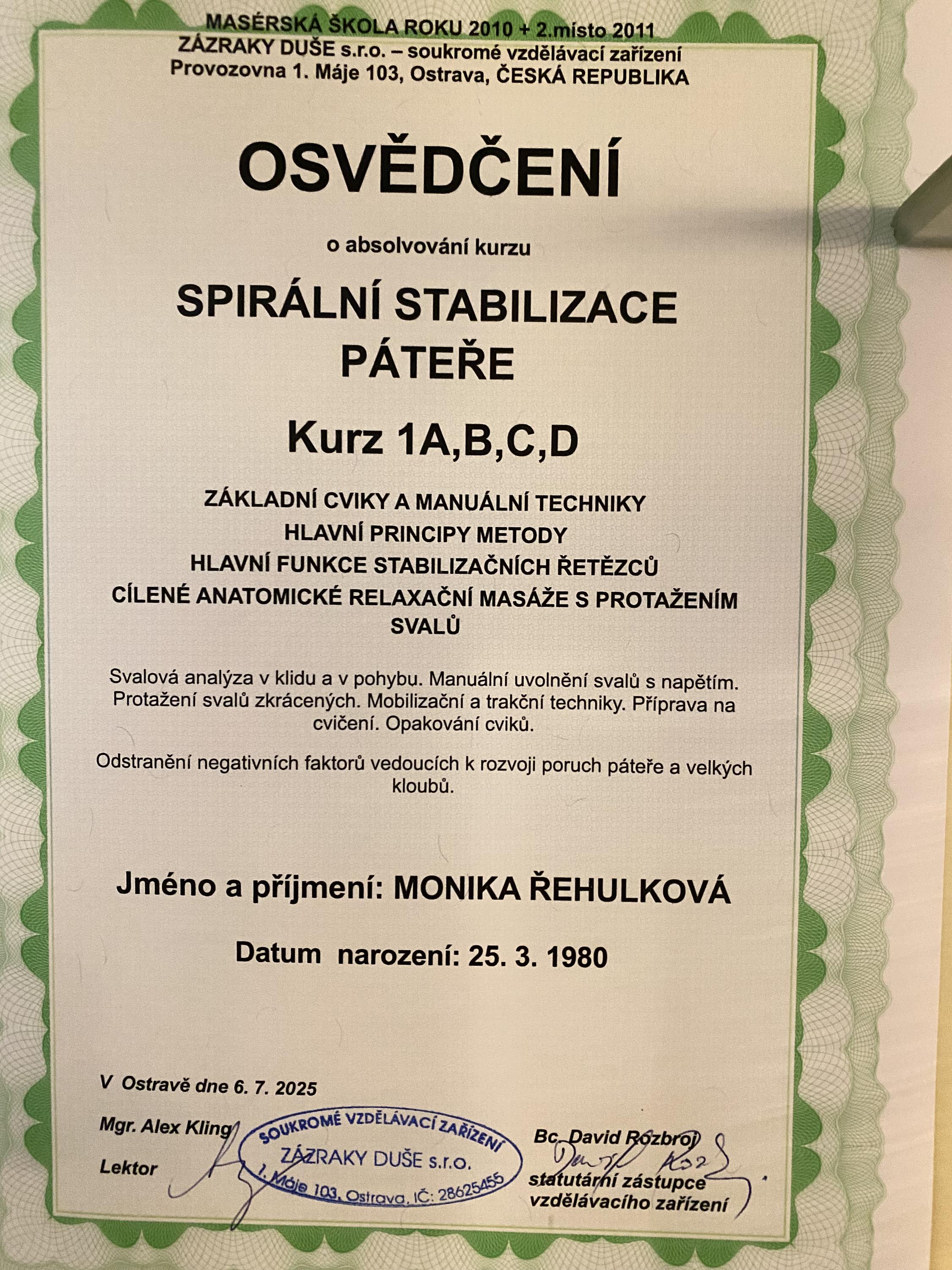 Masáže Monika Řehulková foto 4