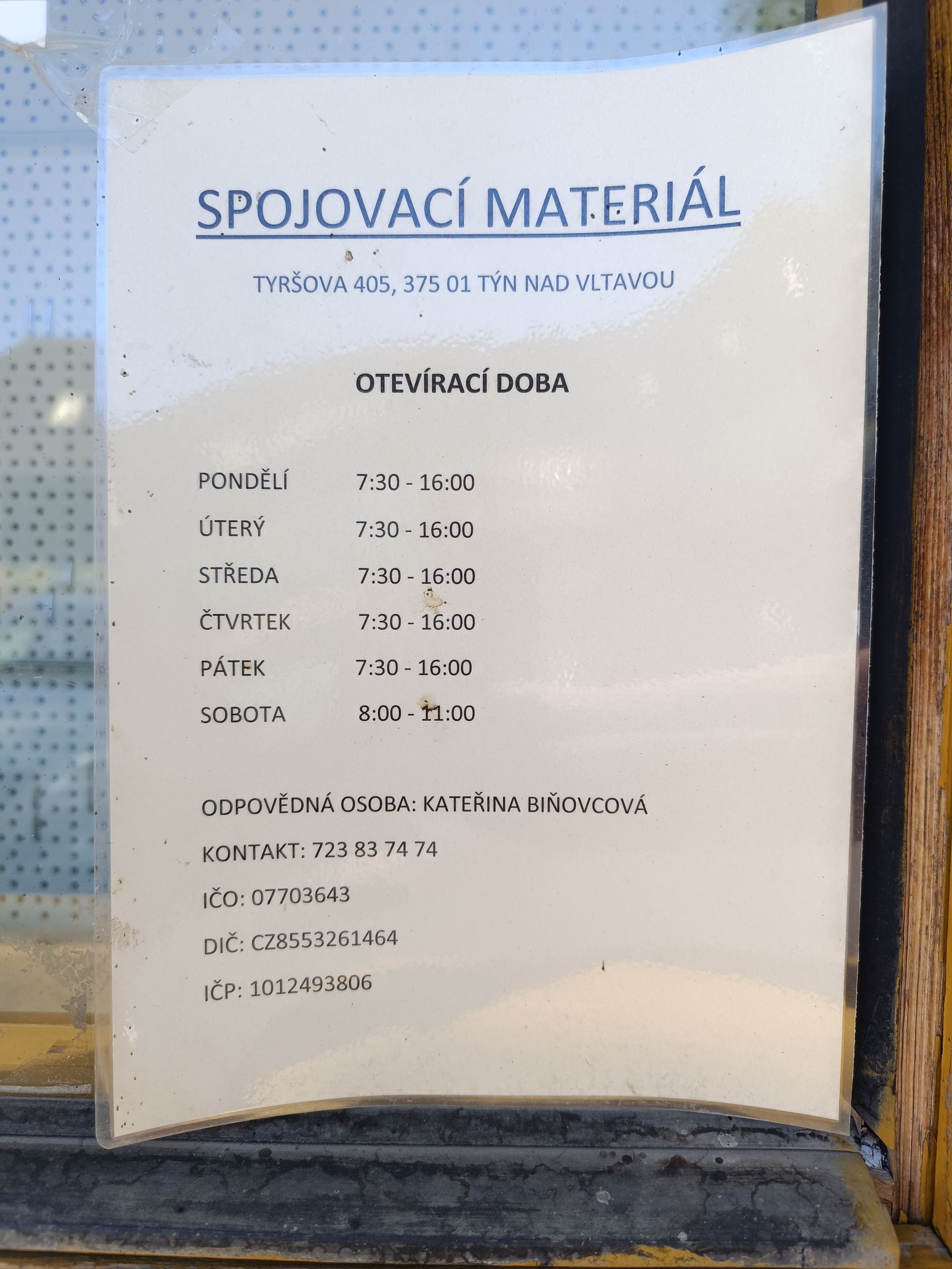 Spojovací materiál Tyršova	405 foto 3