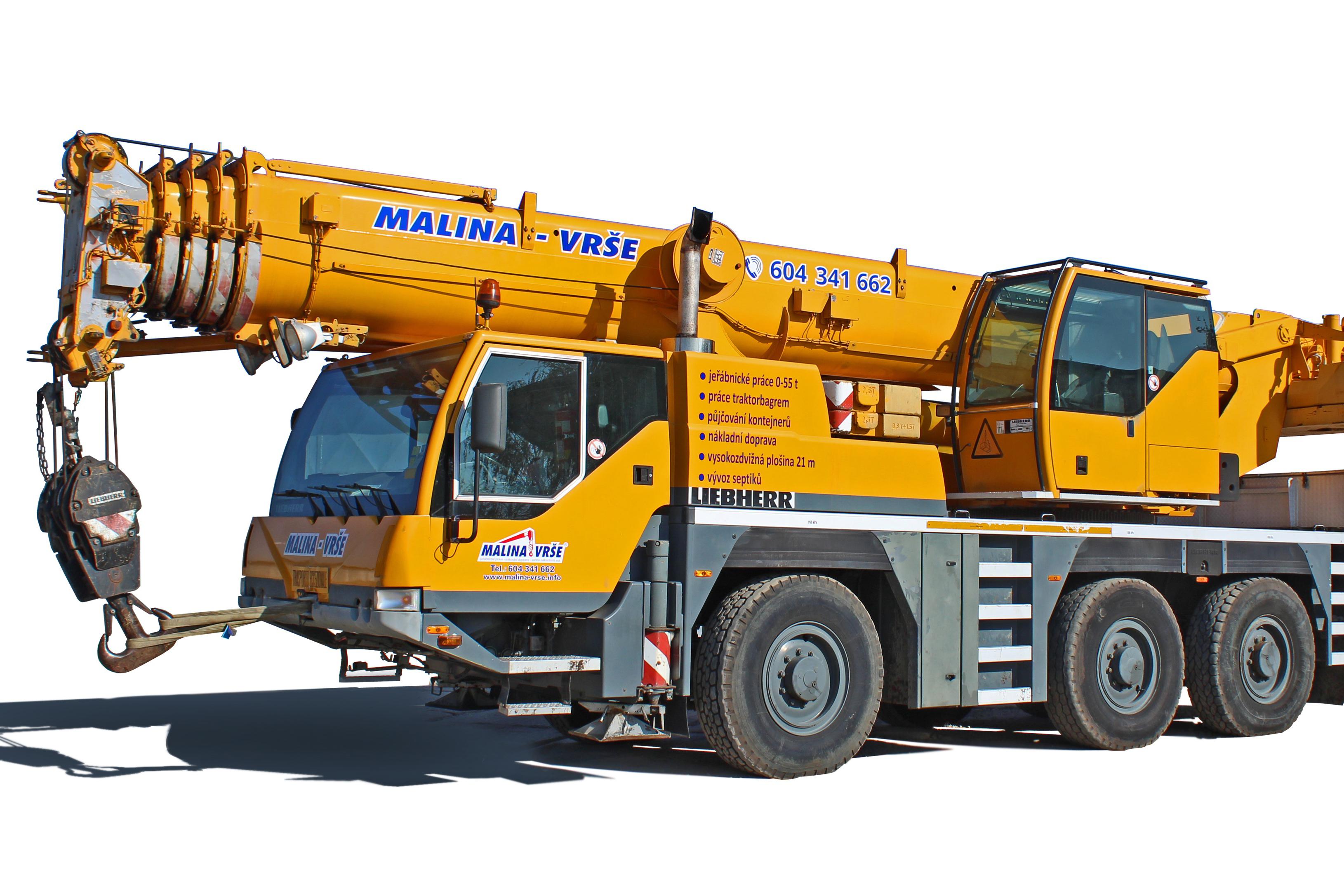Jeřábnické práce 24/7 telefonní dostupnost