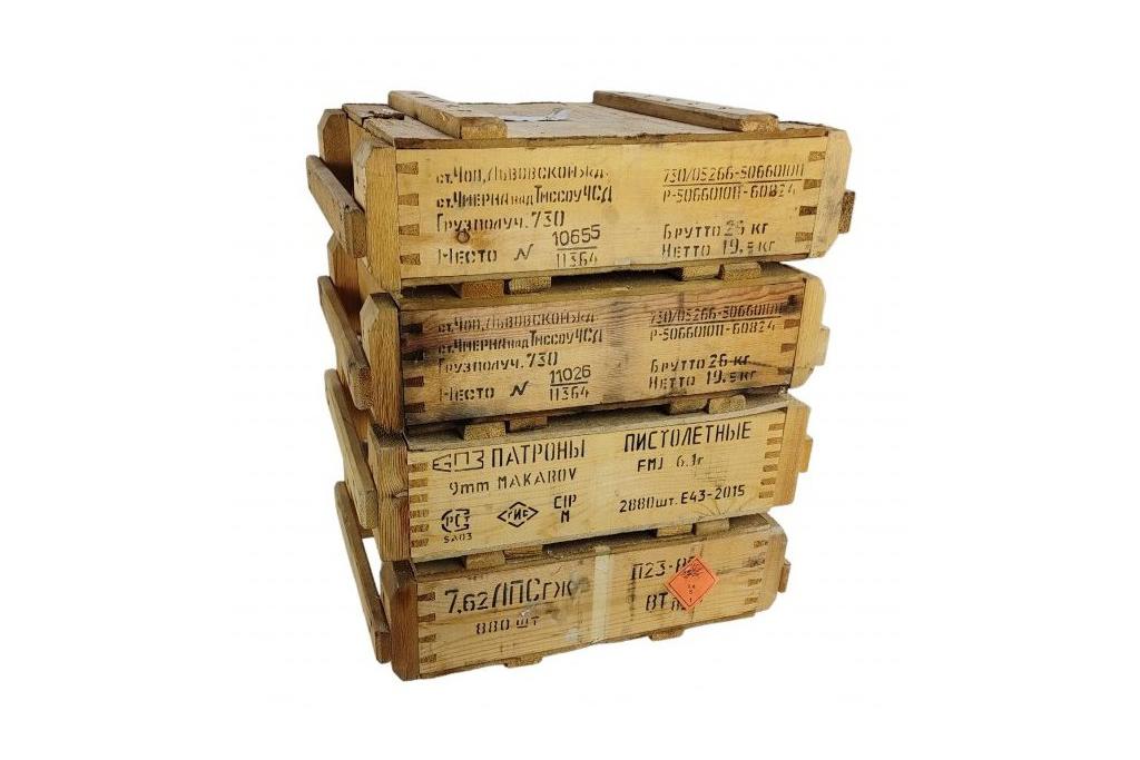 Bedna muniční dřevěná s madly 49 x 35 x 15 cm ČSLA