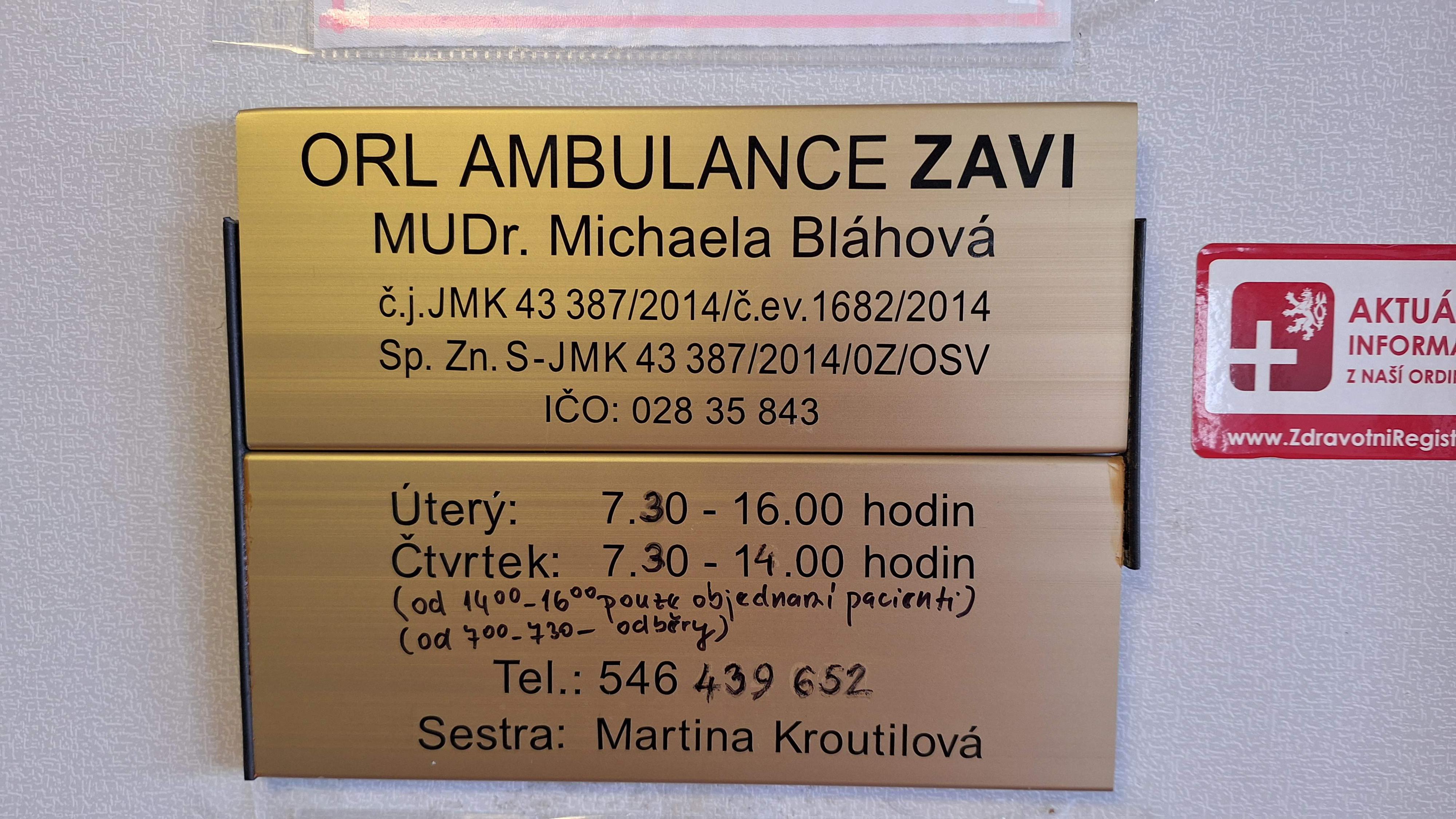 ORL ambulance ZAVI, s.r.o. foto 2