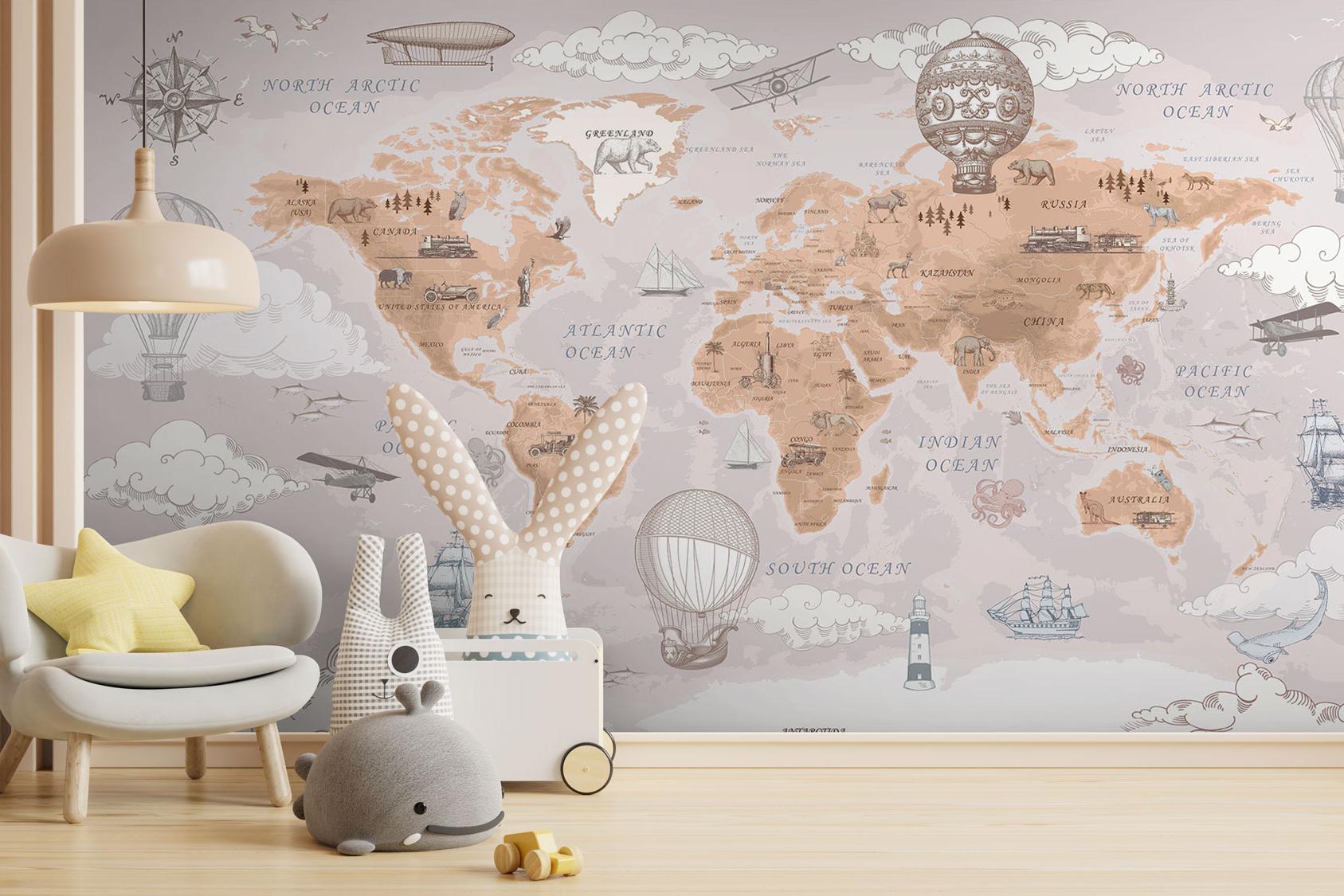 Fototapety na míru, Mapa Světa, 10038, Vavex