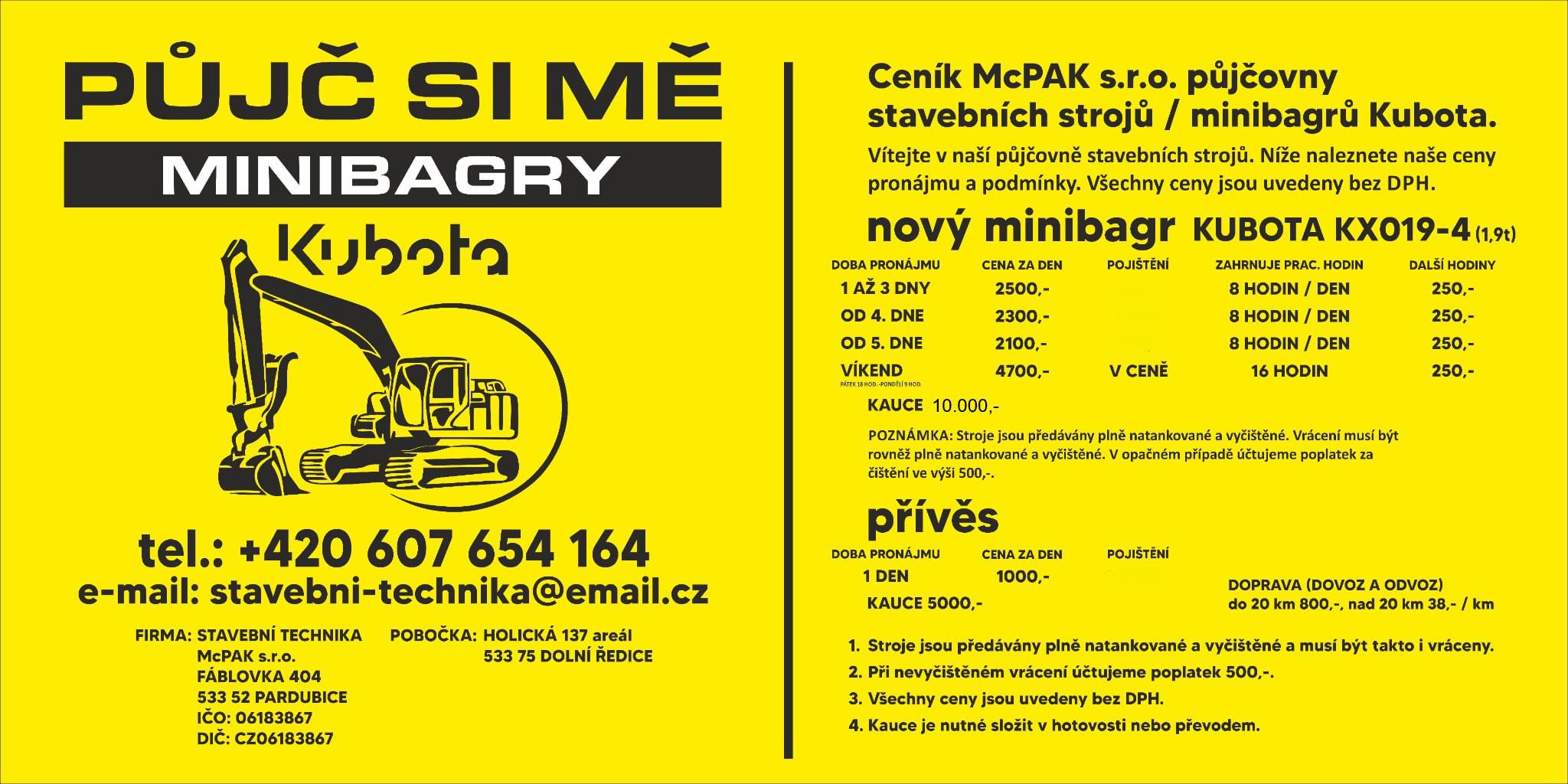PŮJČ SI MĚ minibagry Kubota foto 4