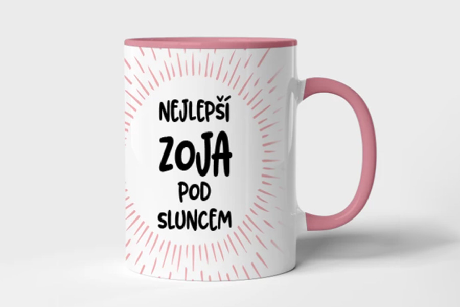 Tisk jména na keramický hrnek