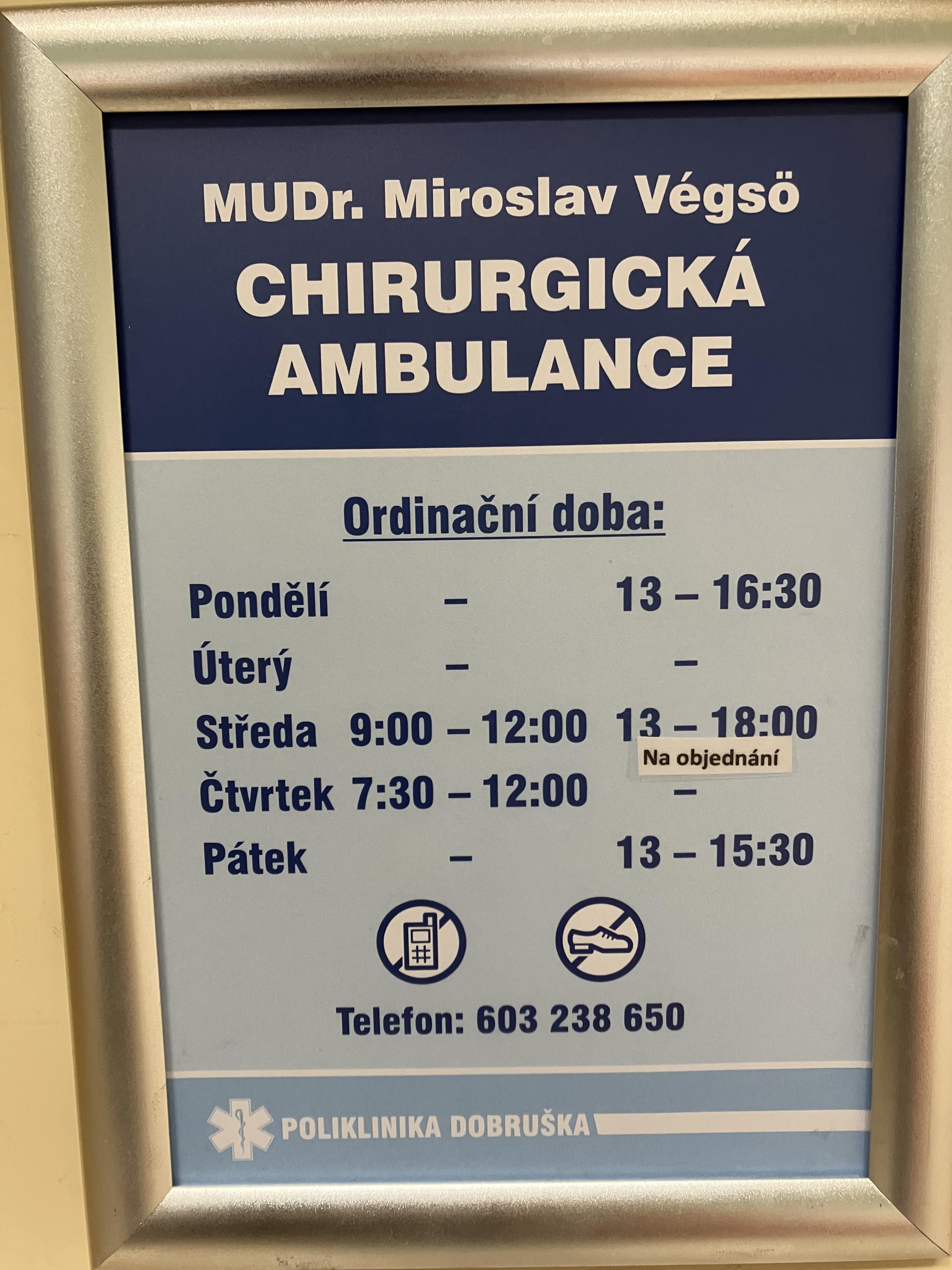 Chirurgická ambulance - MUDr. Miroslav Végsö foto 2