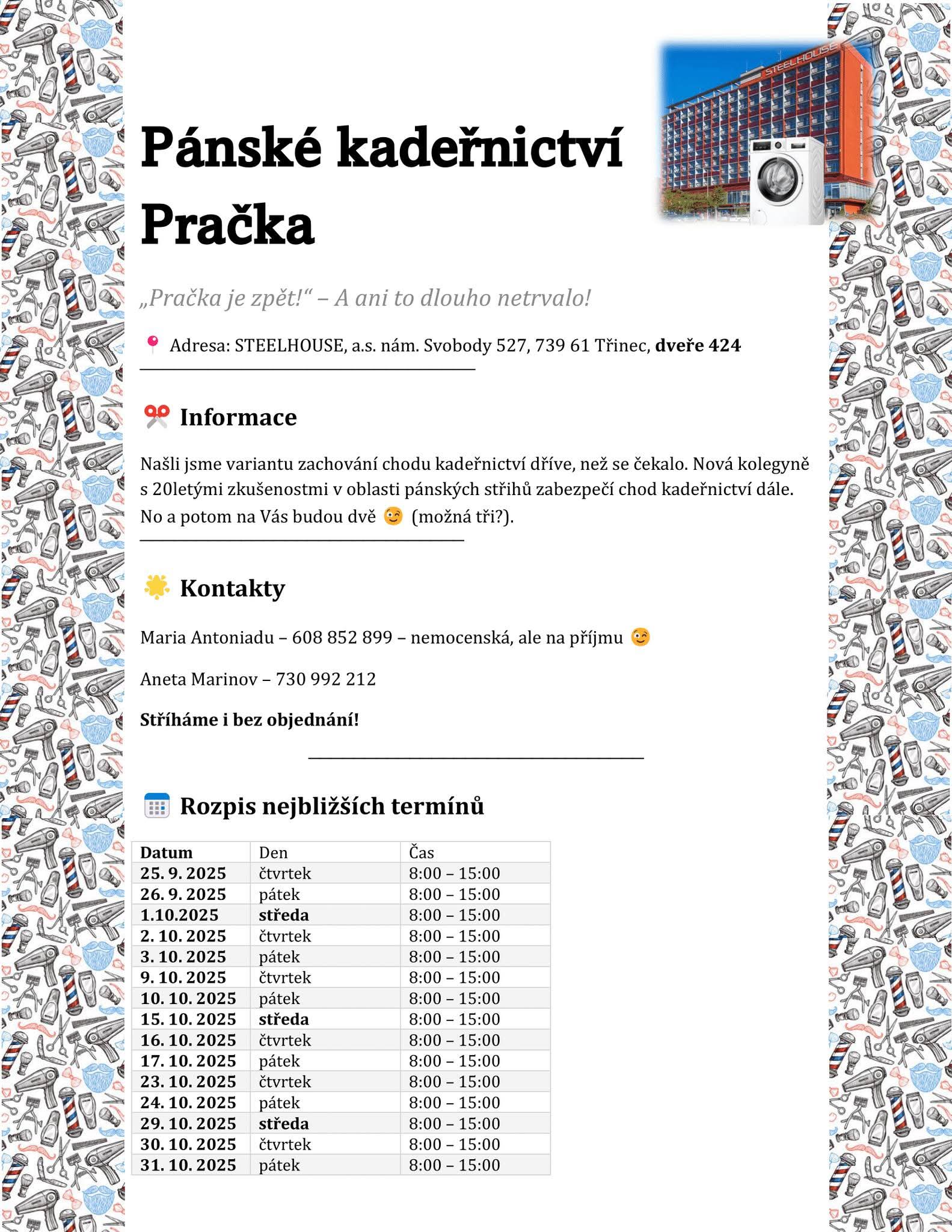 Pánské kadeřnictví Pračka foto 1