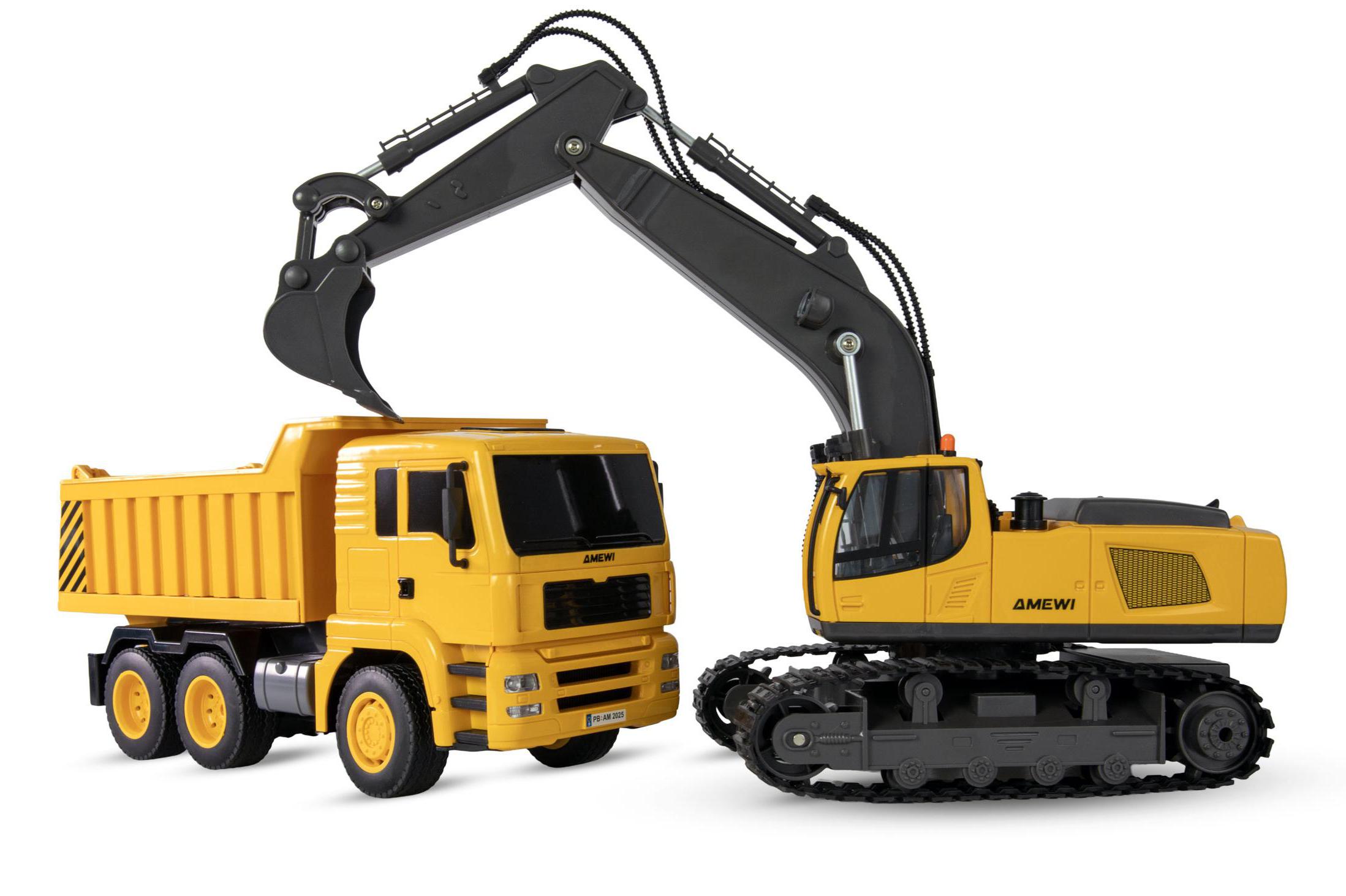 Sada pásového bagru a sklápěče 1:18