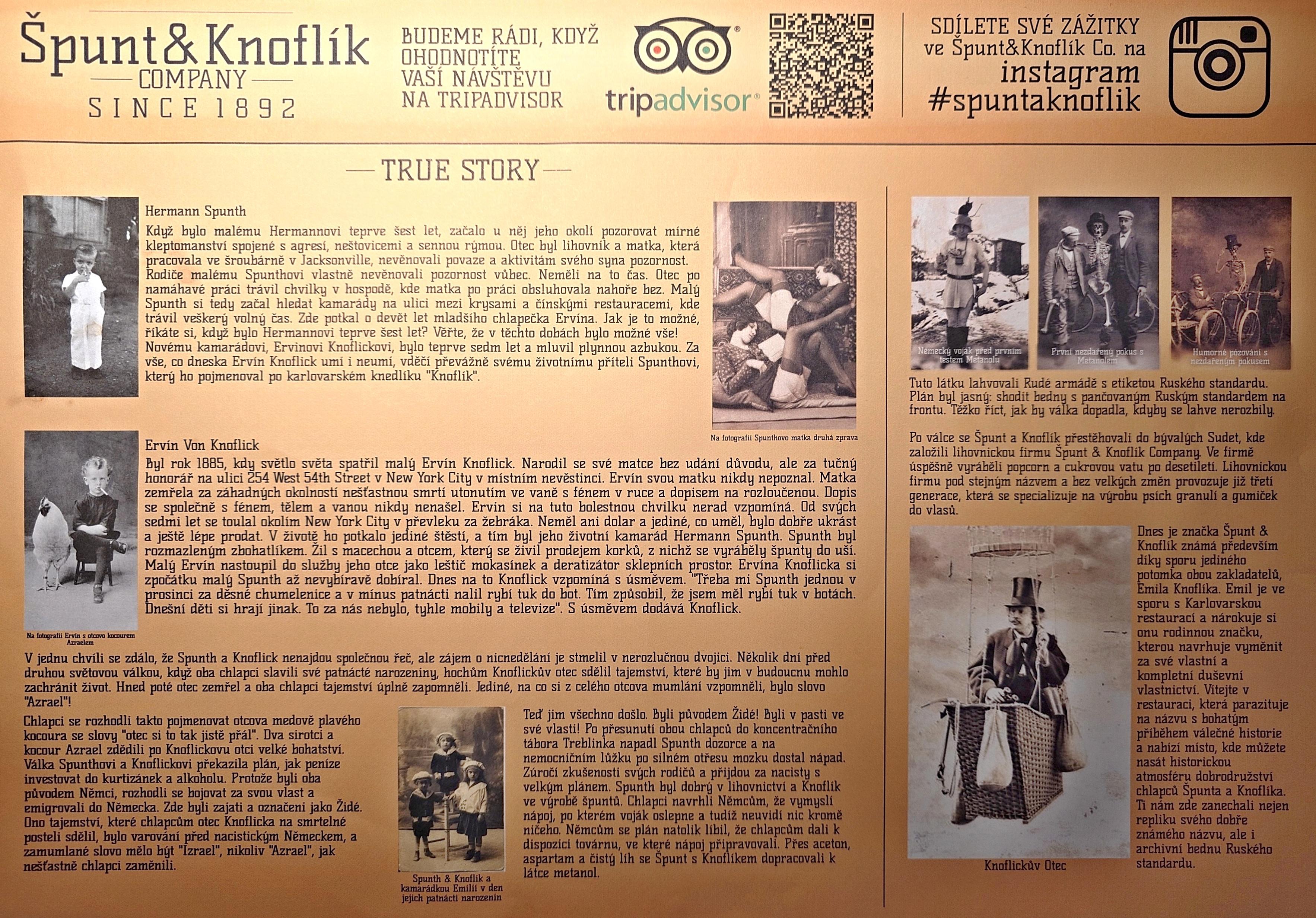 True Story — historická cedule