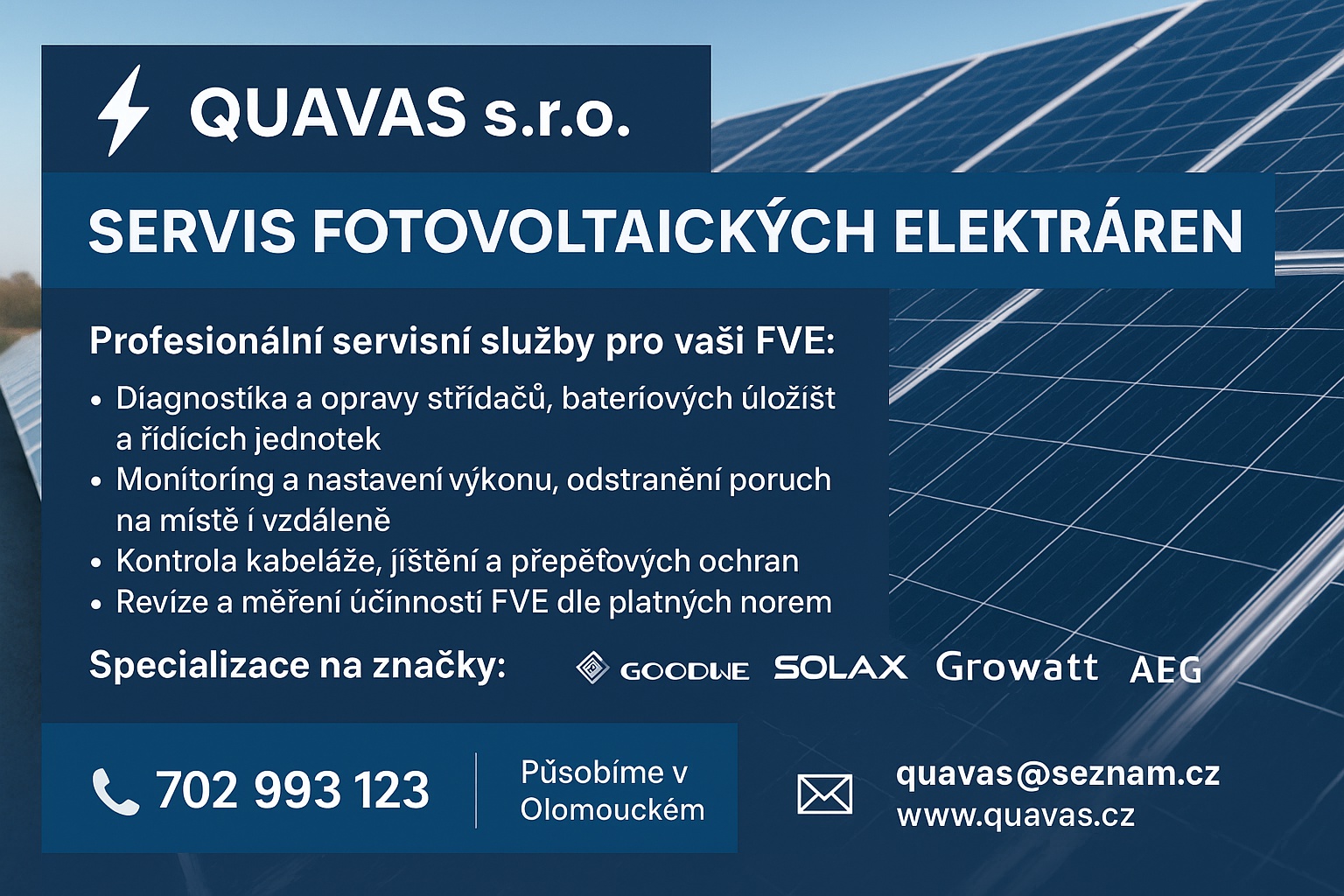 Diagnostika a opravy fotovoltaických systémů