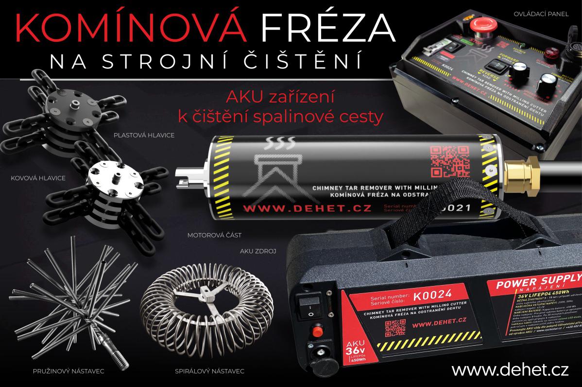 Profesionální AKU komínová fréza na dehet
