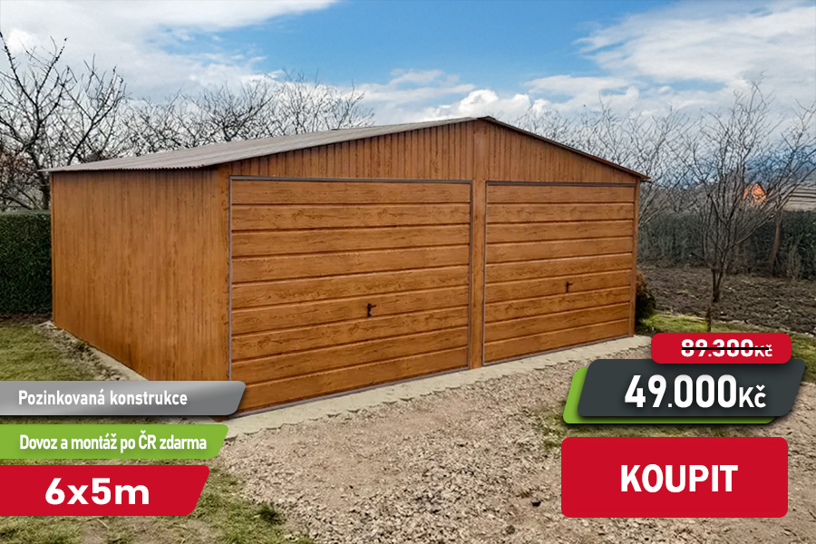 6×5m Zlatý dub - Pozinkovaná konstrukce