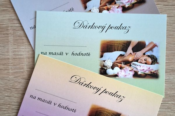 Dárkové poukazy na masáž
