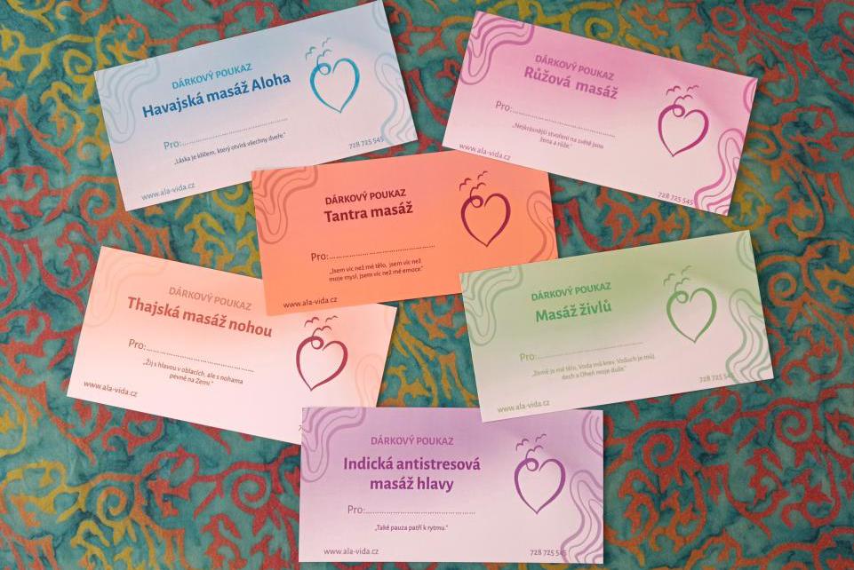 Dárkové poukazy na masáž