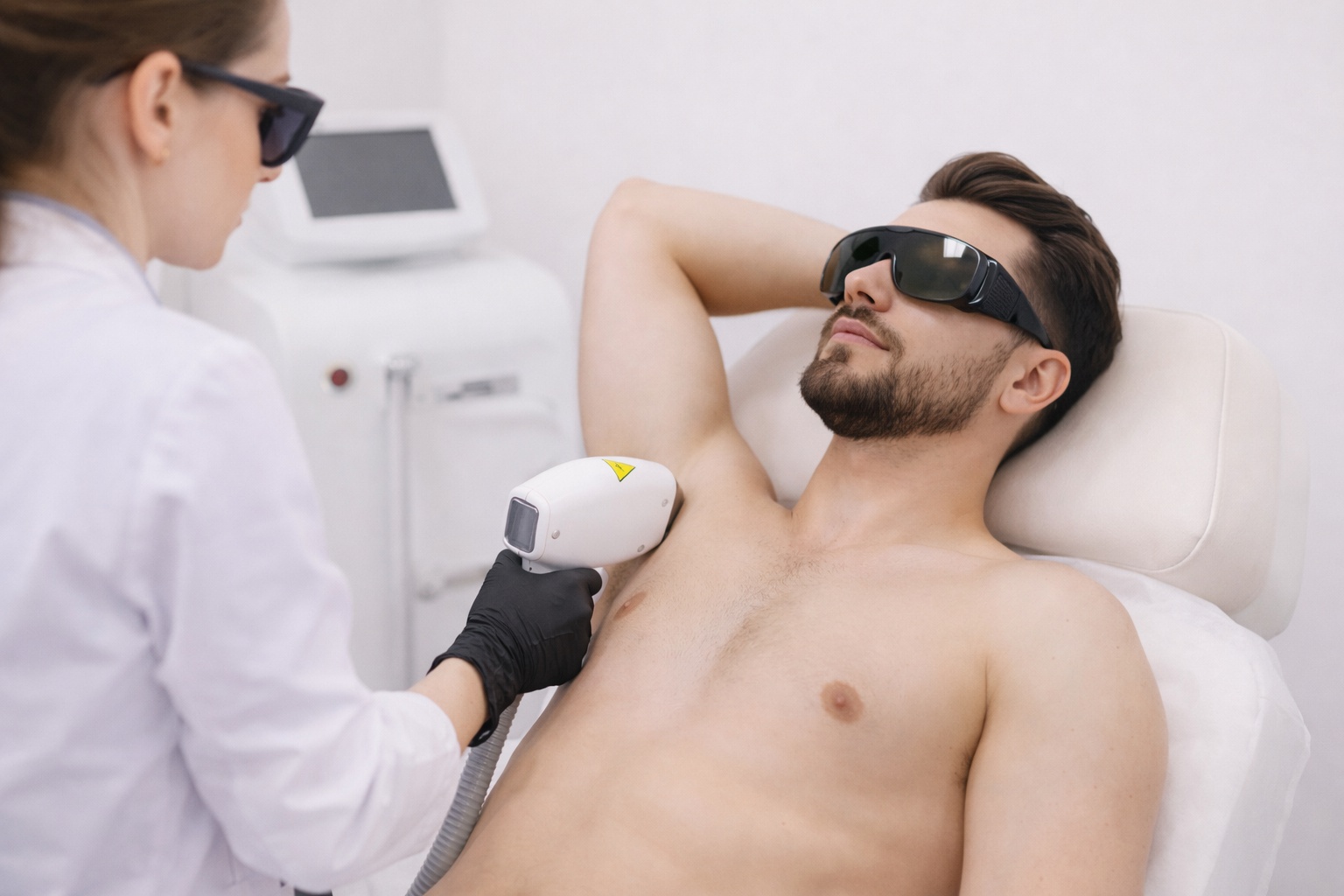 Laserová epilace rukou muži