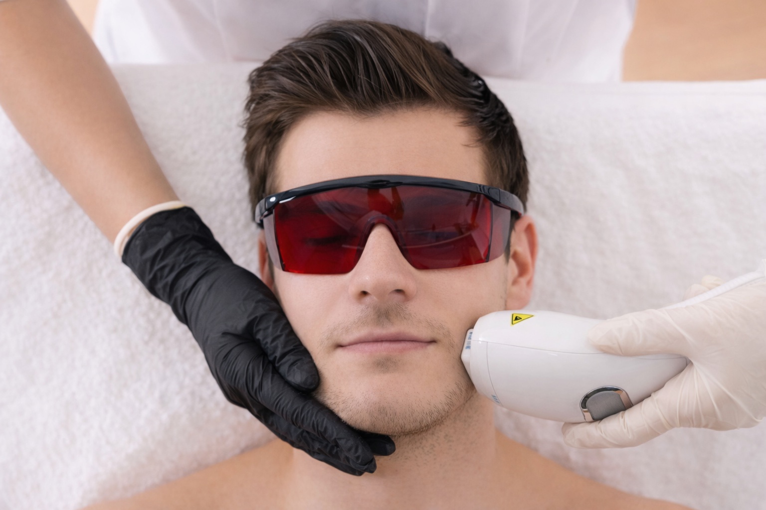 Laserová epilace obličeje muži