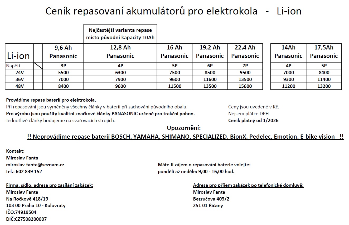 Repasování baterií pro aku nářadí a elektrokola - Miroslav Fanta foto 3