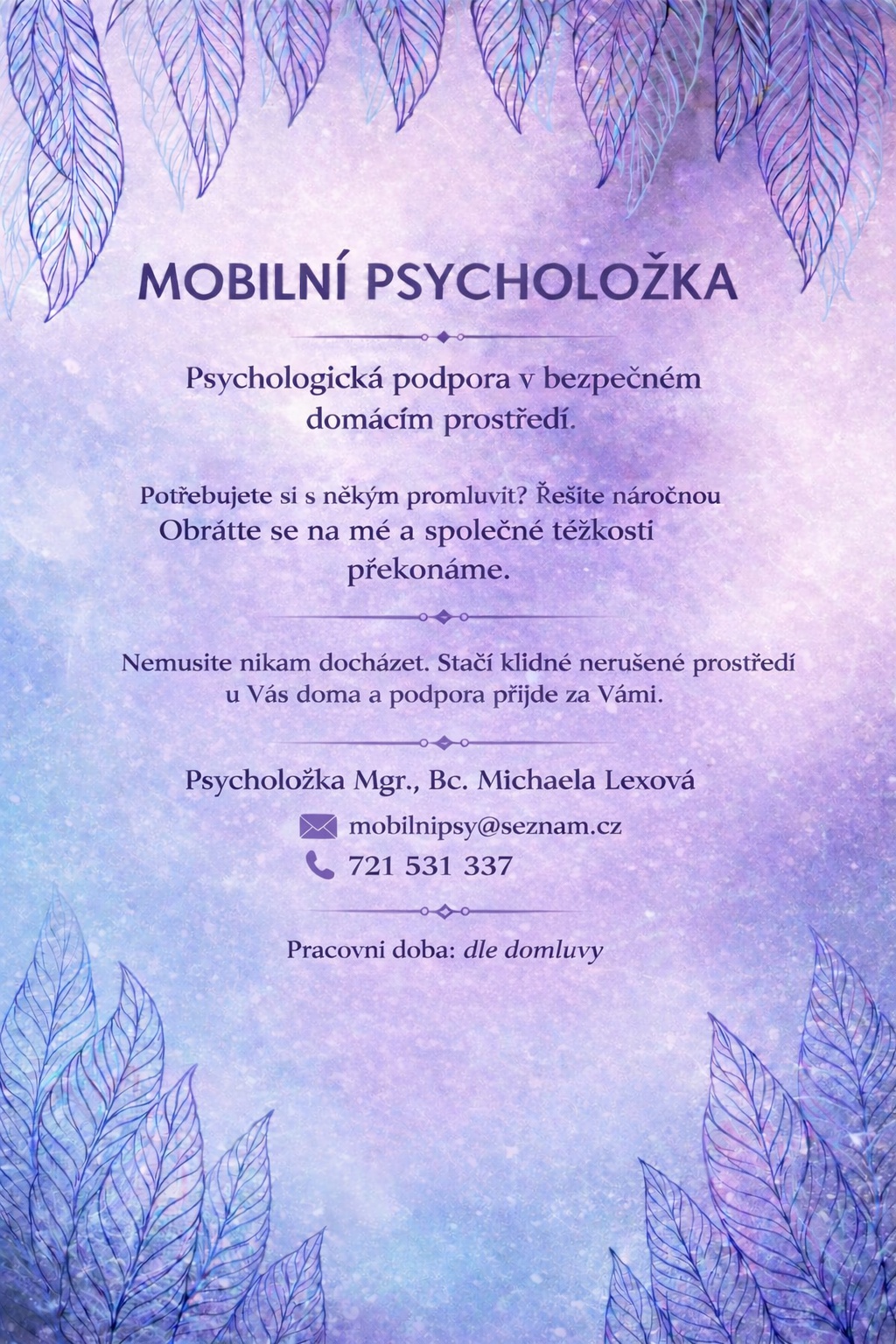 Mobilní psycholožka Mgr. Michaela Lexová foto 2