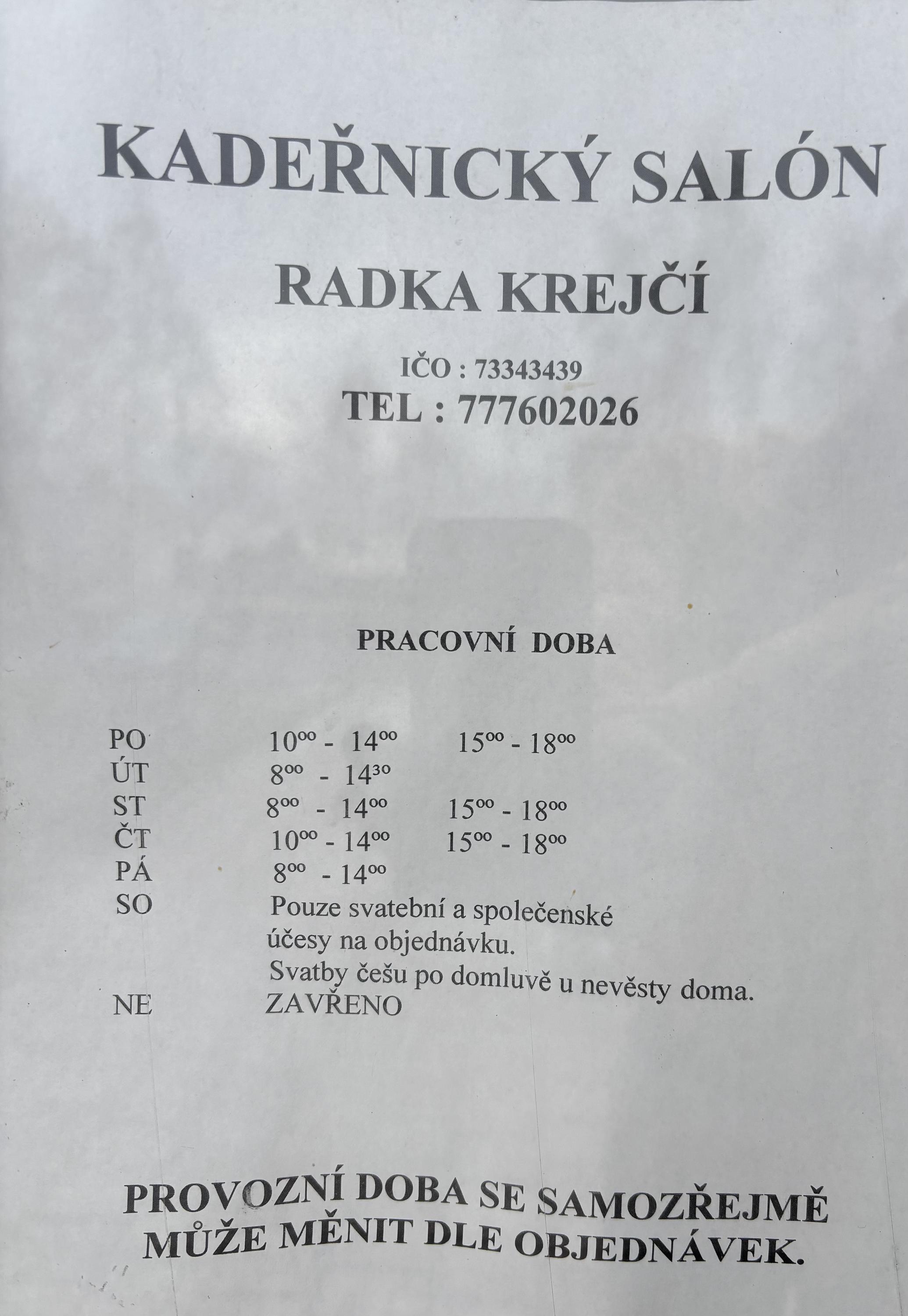 Kadeřnictví Radka Krejčí foto 2