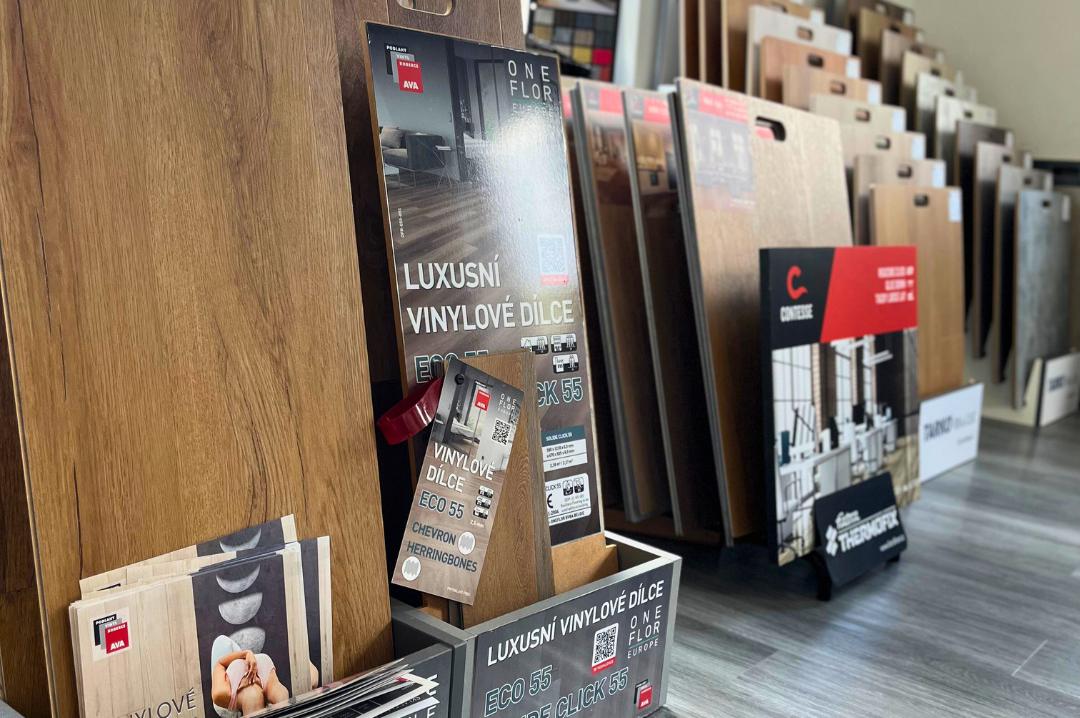 Vzorkovna vinylových podlah v Hostivici