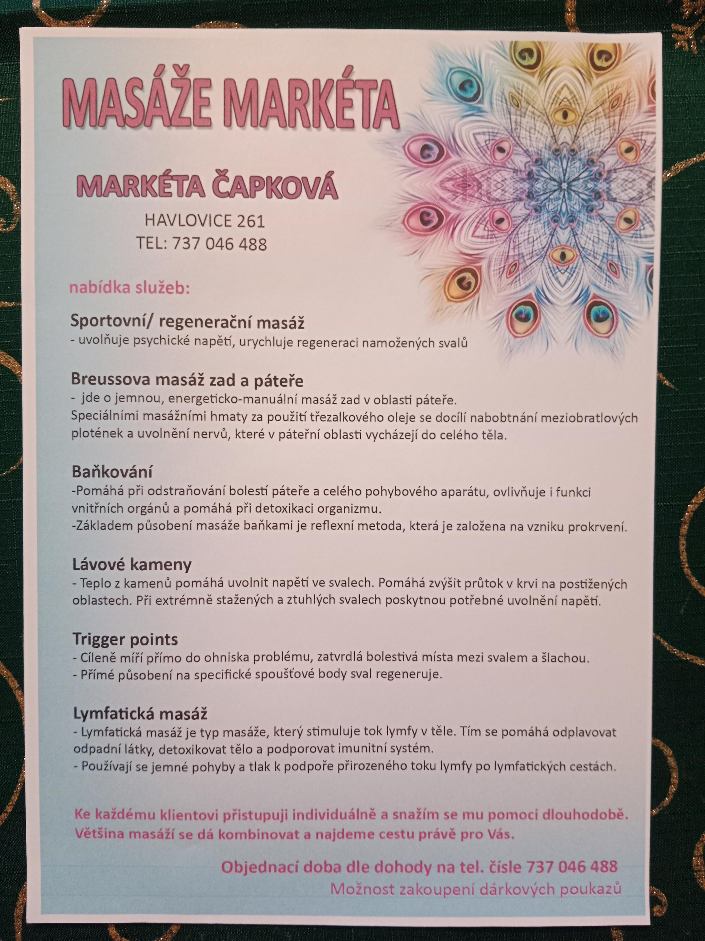 Masáže Markéta Čapková foto 2