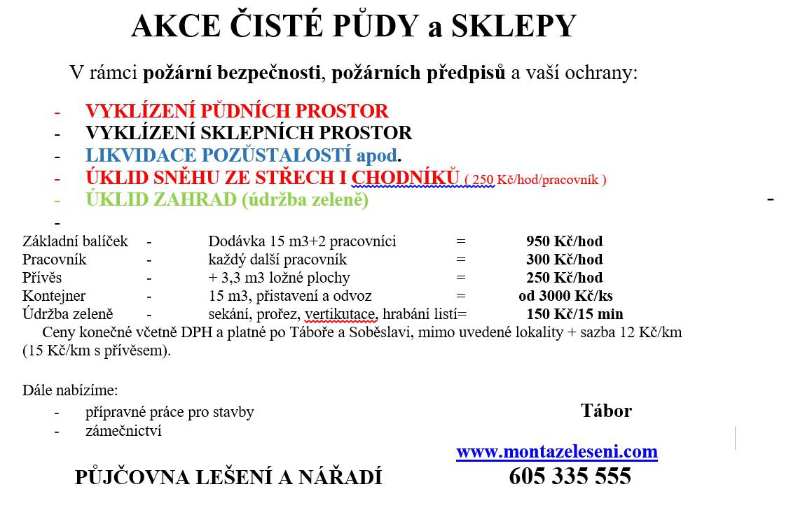 Stěhování a vyklízení bytů, sklepů, půd, firem,...