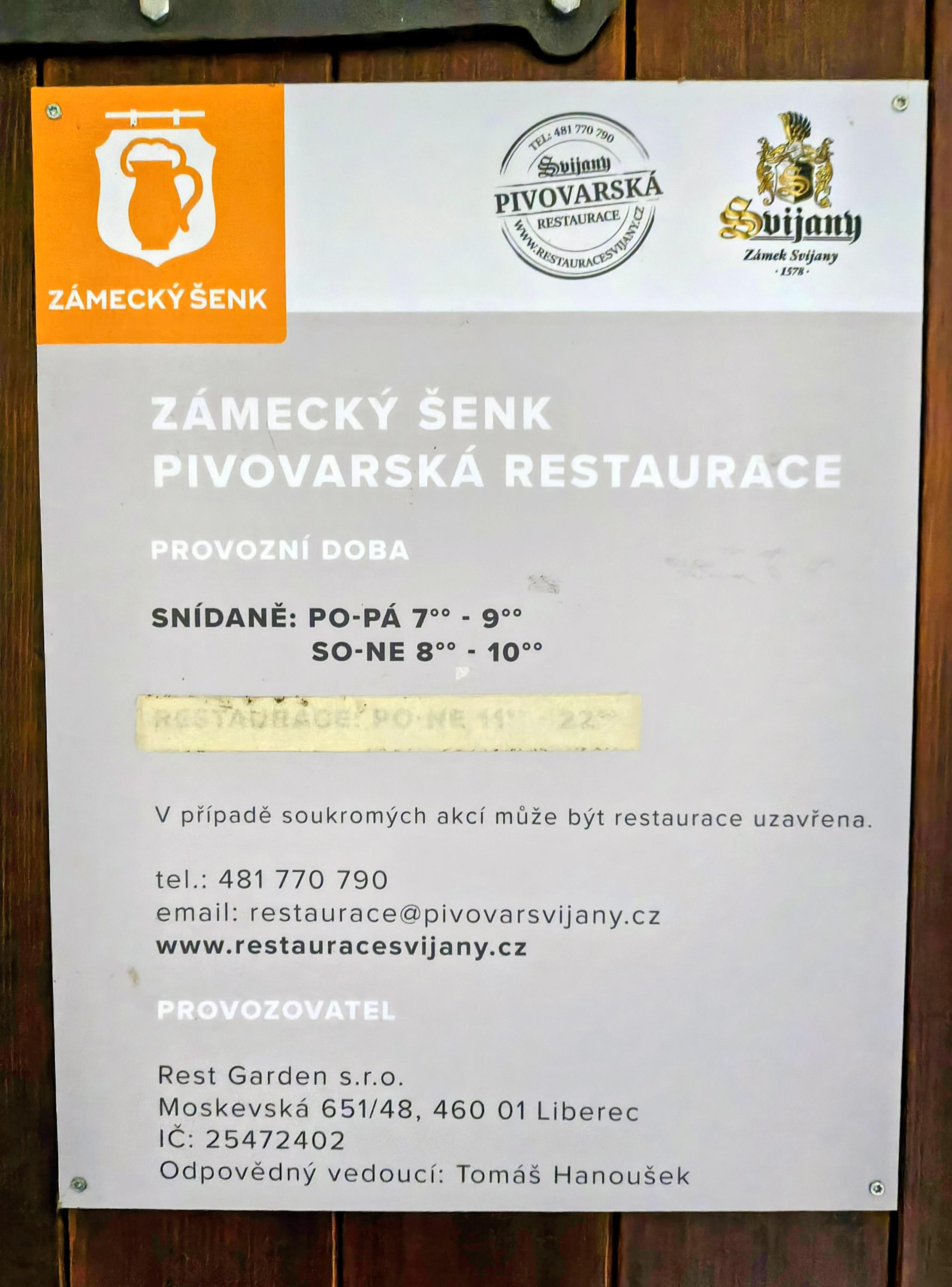 Zámecký šenk Svijany foto 2