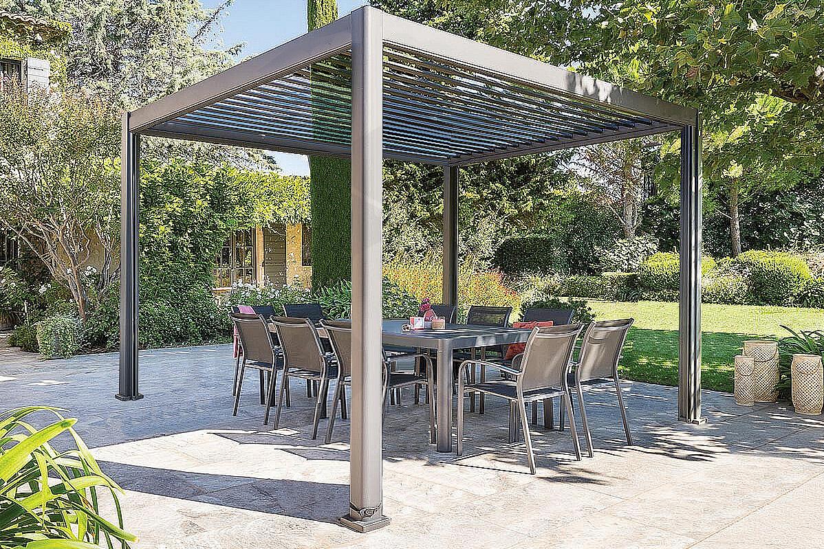 Zahradní hliníkový altán MEGAN 3,6x3,6 m (grafit)