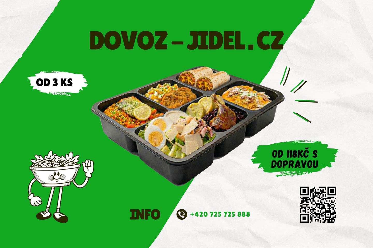 Rozvoz hotových jídel a salátů. Doprava zdarma