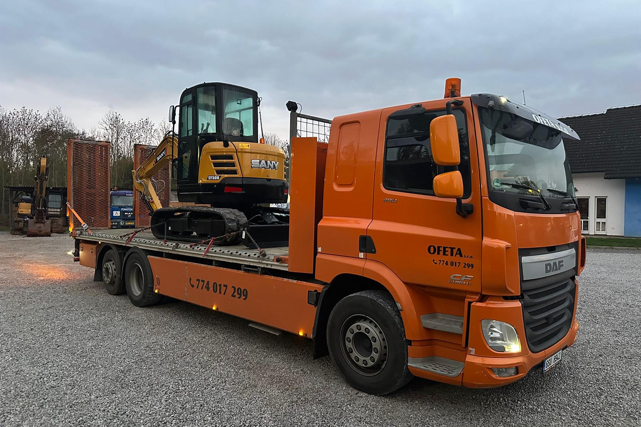 Přeprava pásového rypadla