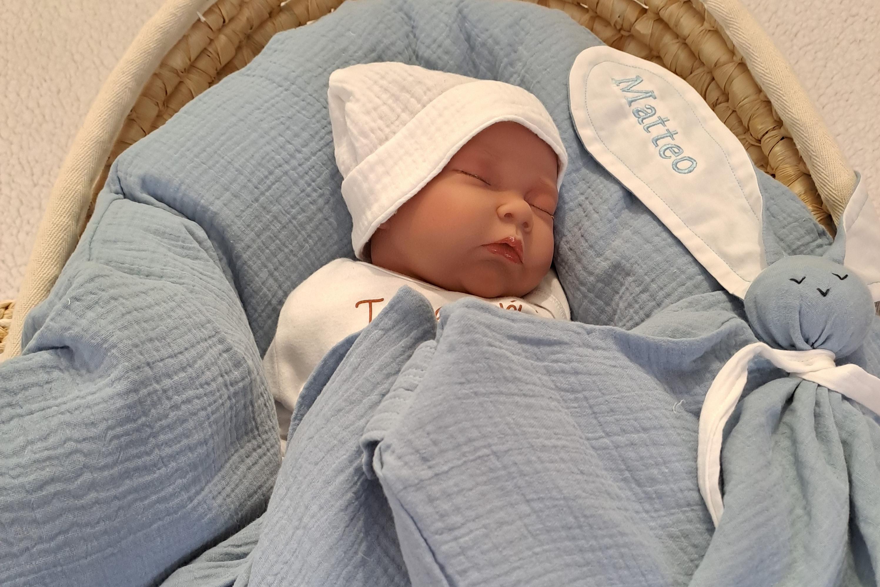 Péřová zavinovačka mušelínová Blue modrá